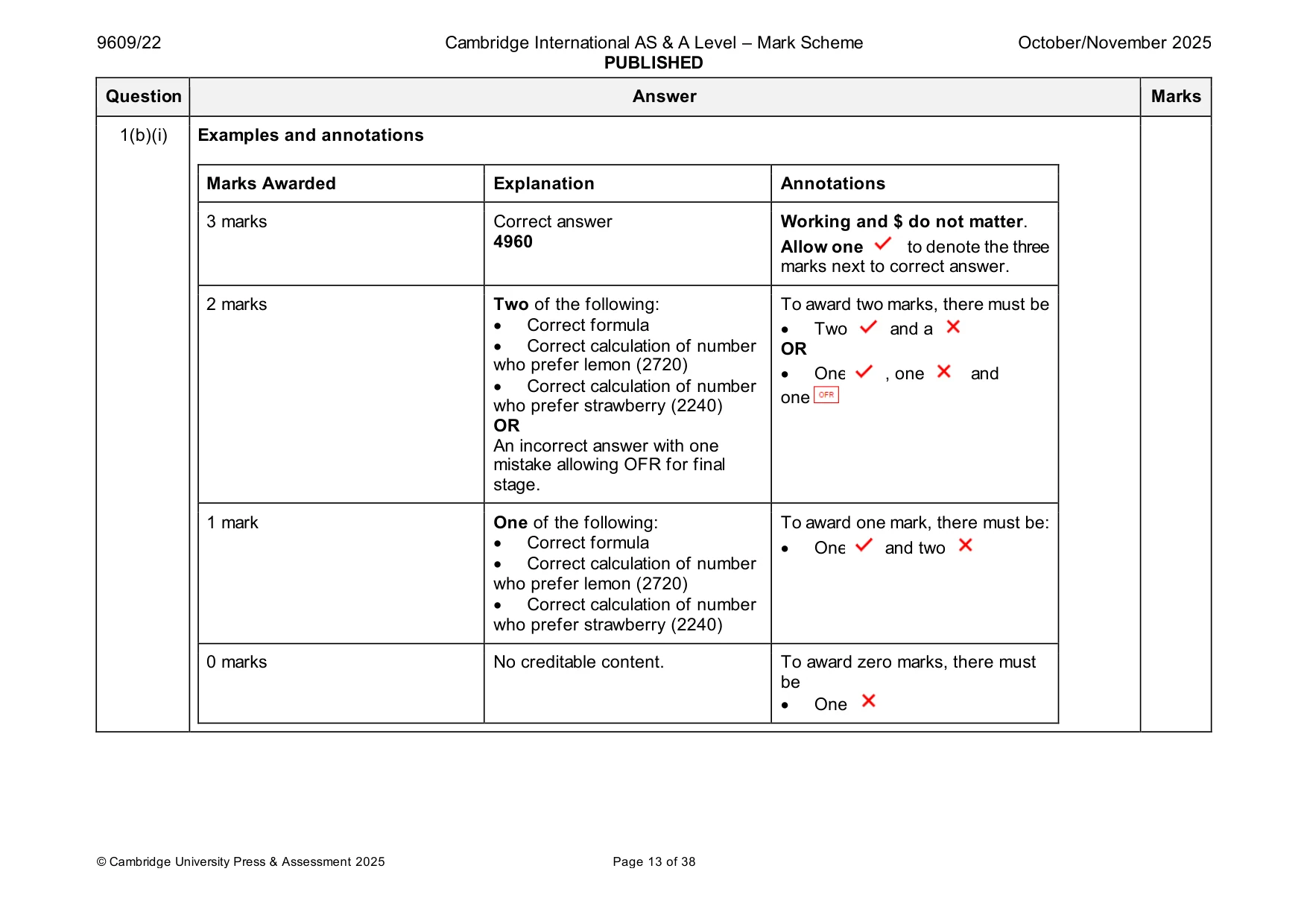 Mark scheme, page 13 of 38