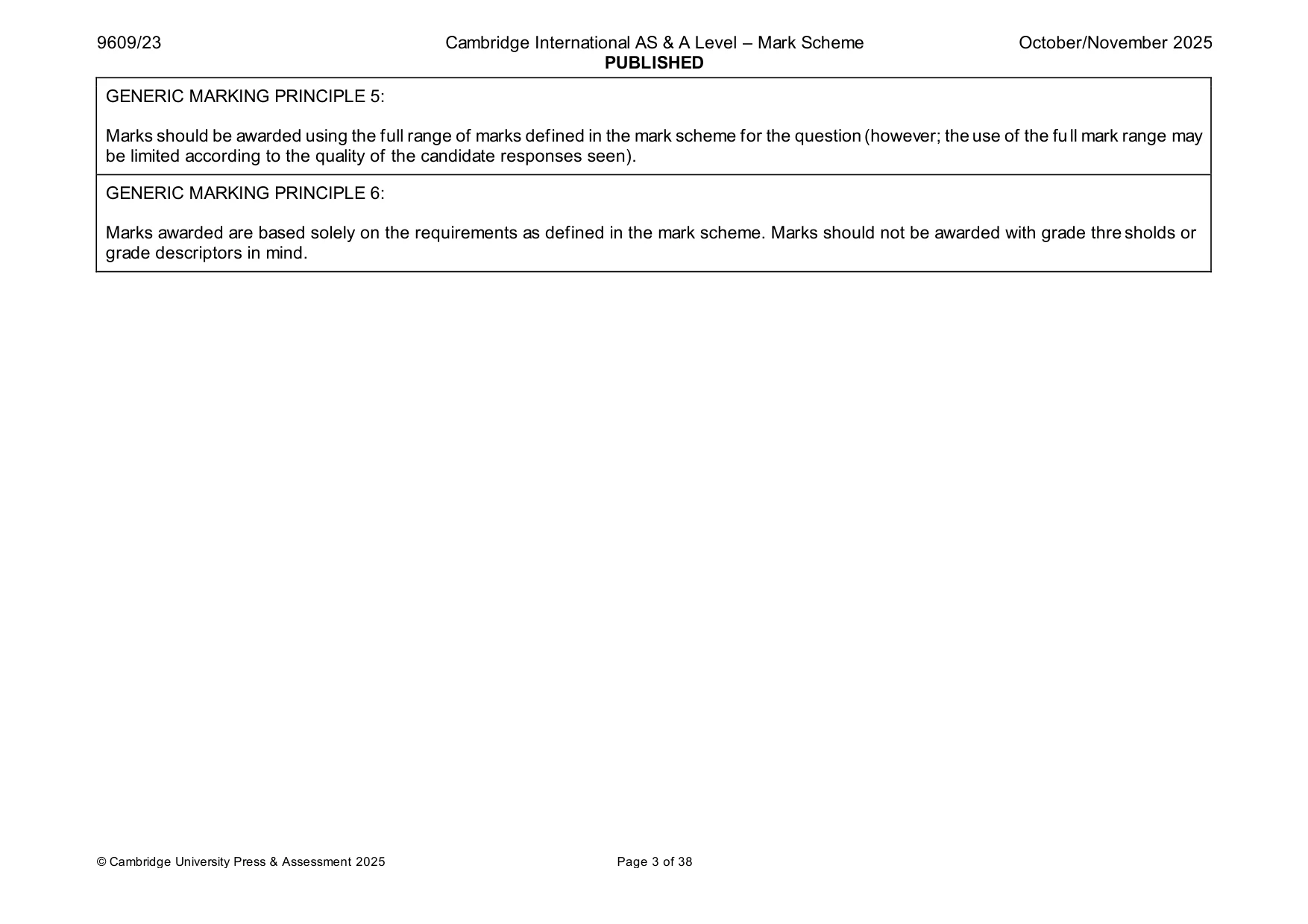Mark scheme, page 3 of 38