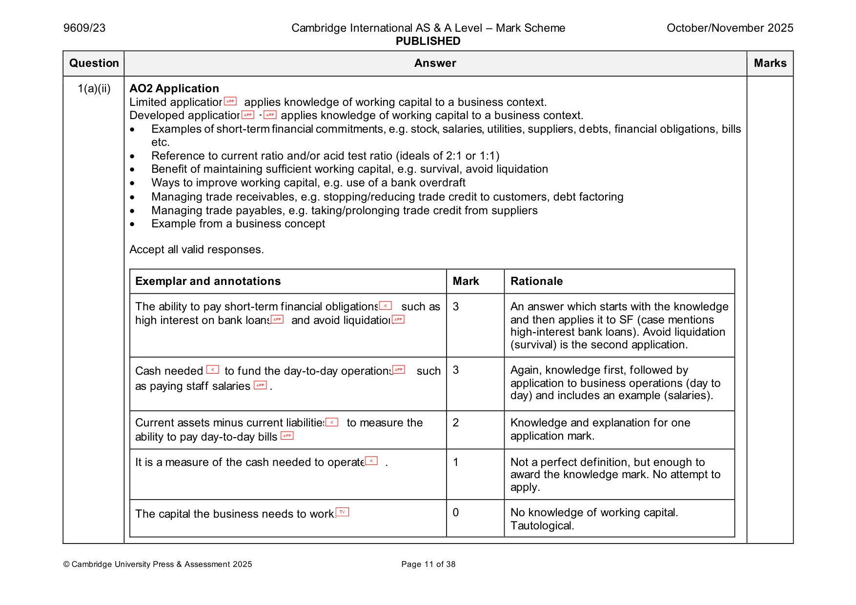 Mark scheme, page 11 of 38