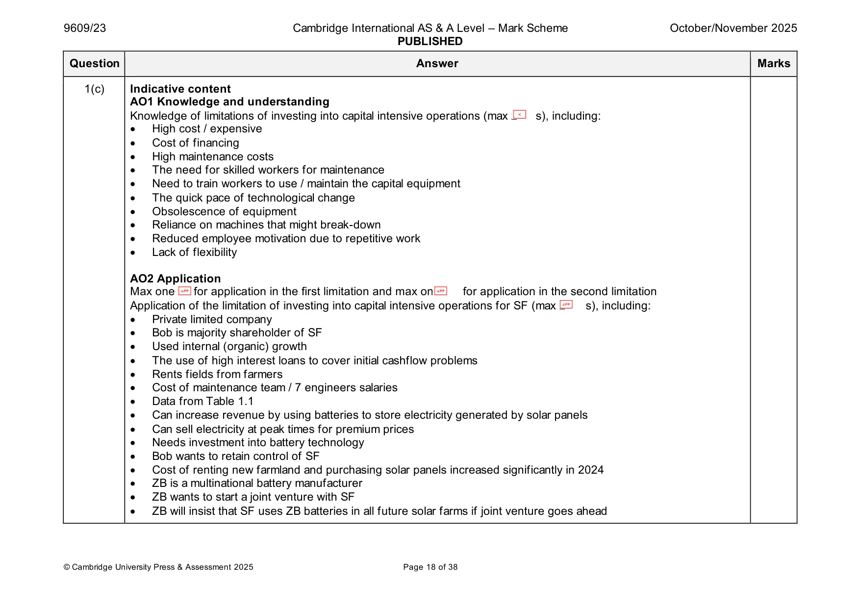 Mark scheme, page 18 of 38