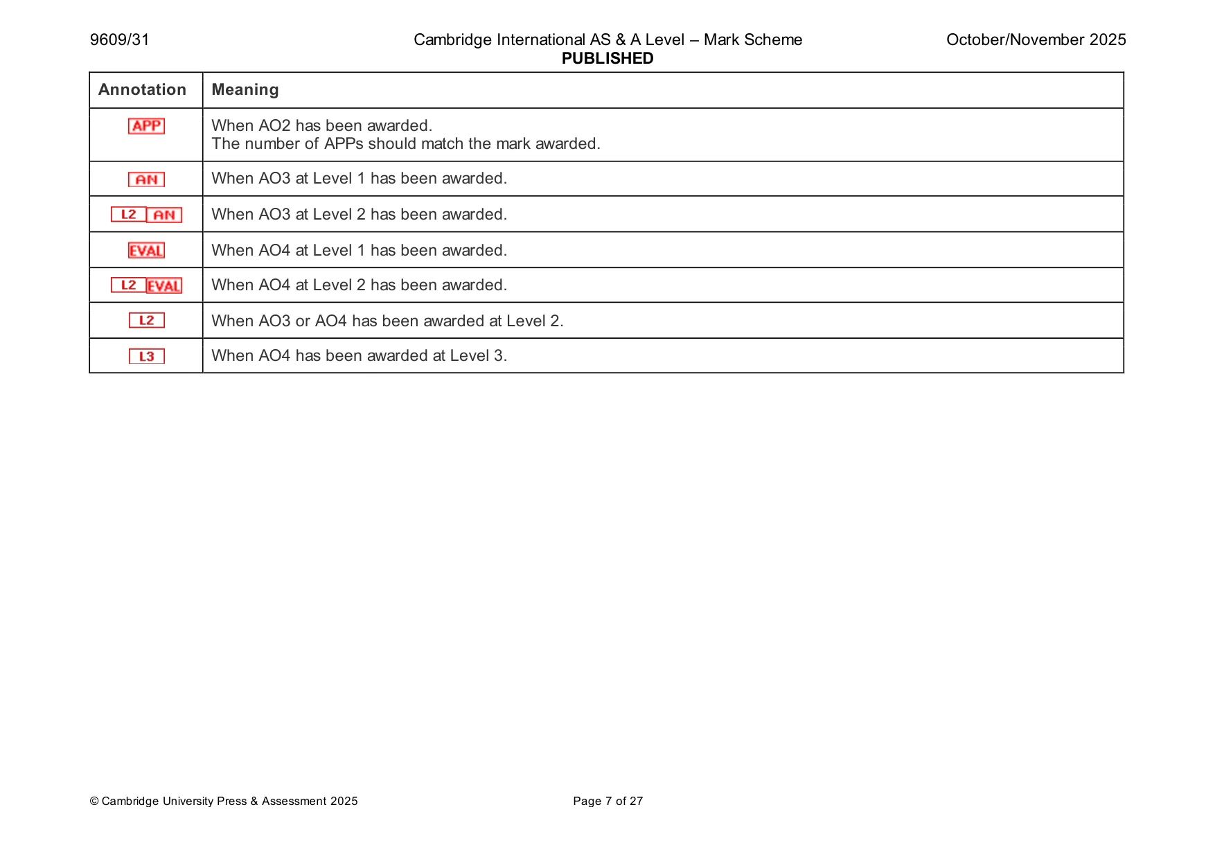 Mark scheme, page 7 of 27