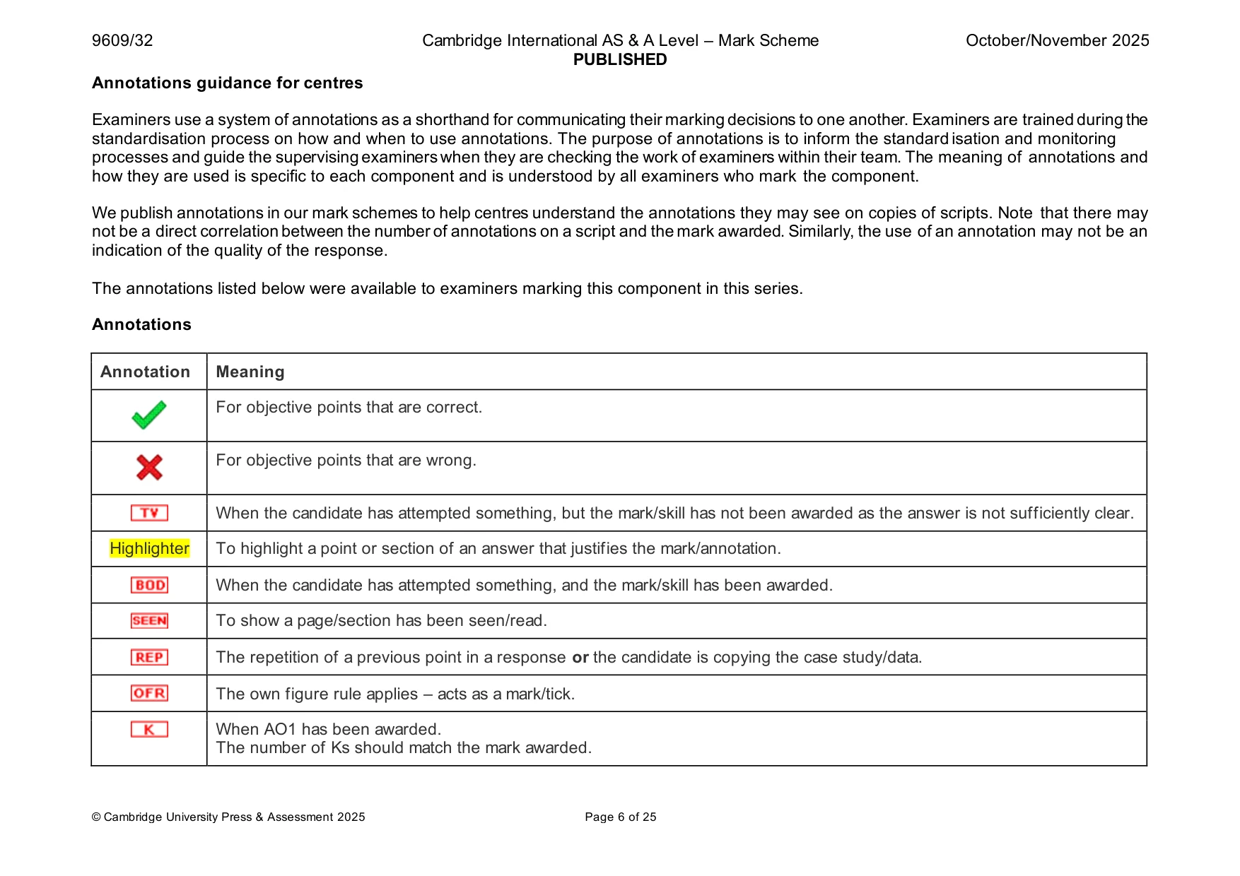 Mark scheme, page 6 of 25