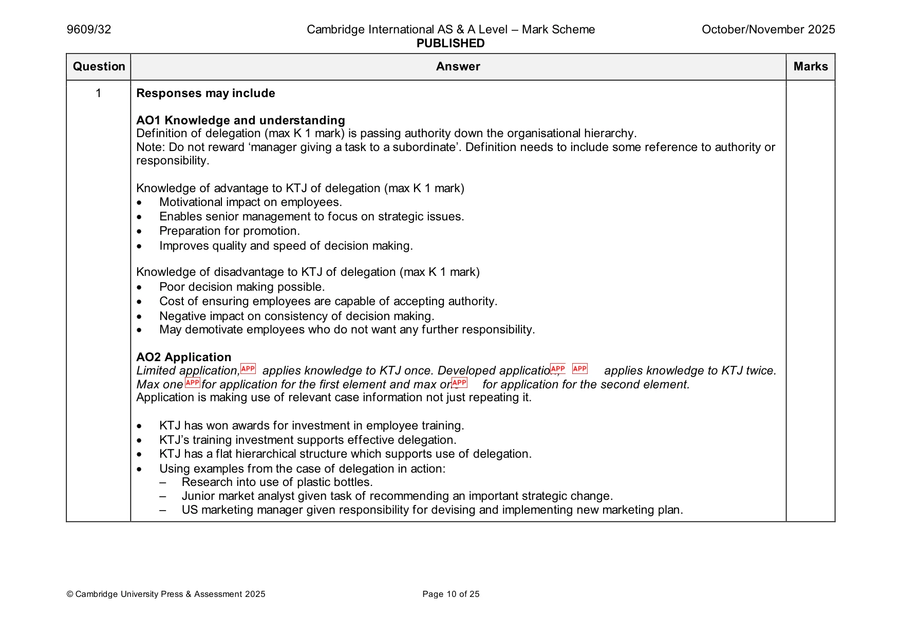Mark scheme, page 10 of 25