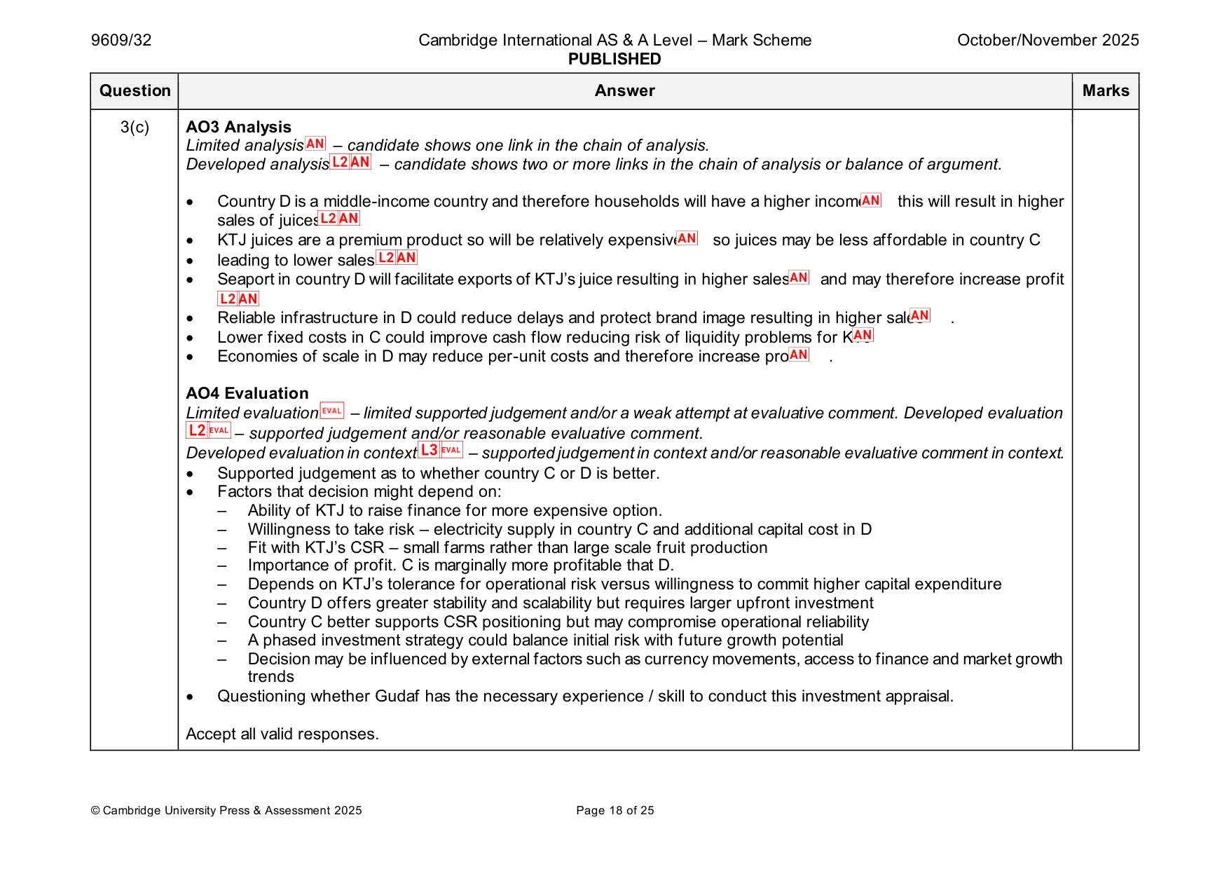 Mark scheme, page 18 of 25
