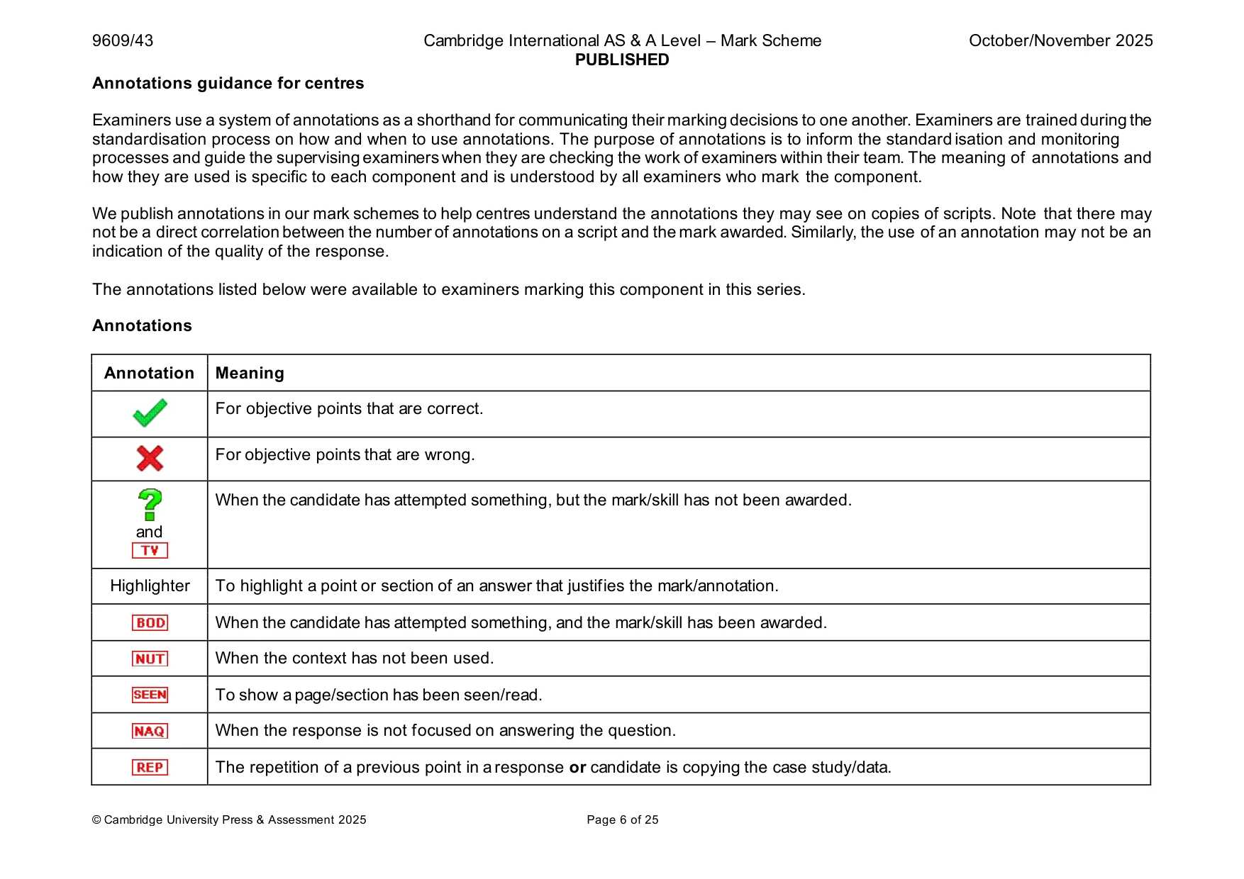 Mark scheme, page 6 of 25