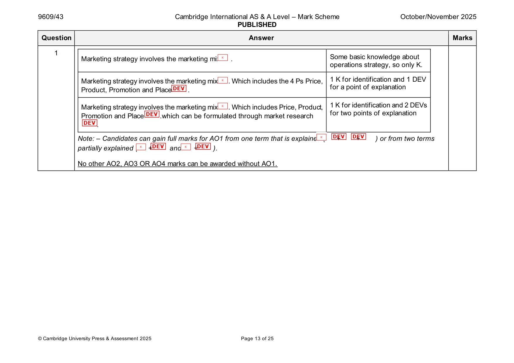 Mark scheme, page 13 of 25