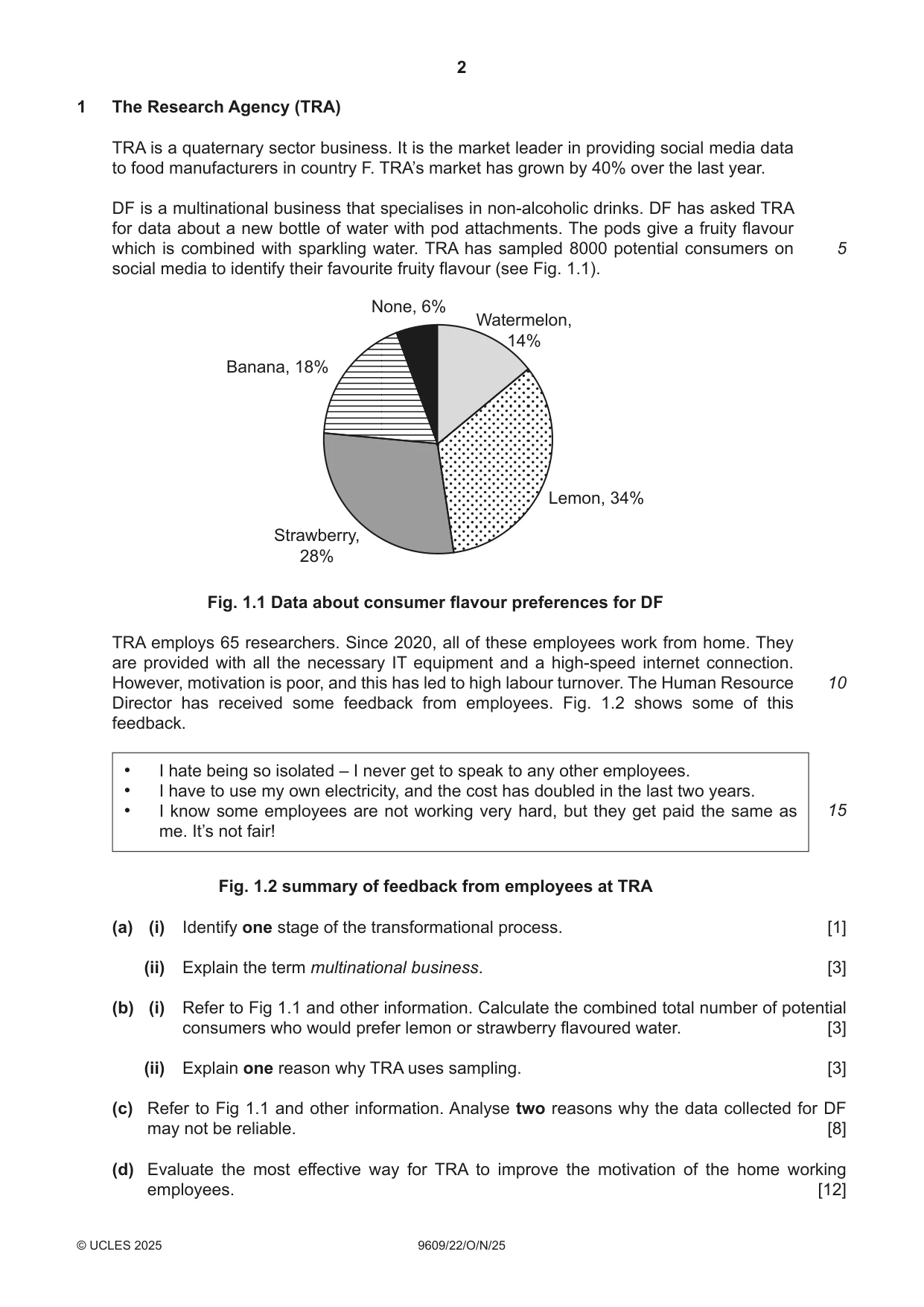 Cambridge A Level Business (for first examination in 2016) 9609 2025 Oct/Nov Paper 2 · Variant 2 question paper, page 2 of 4