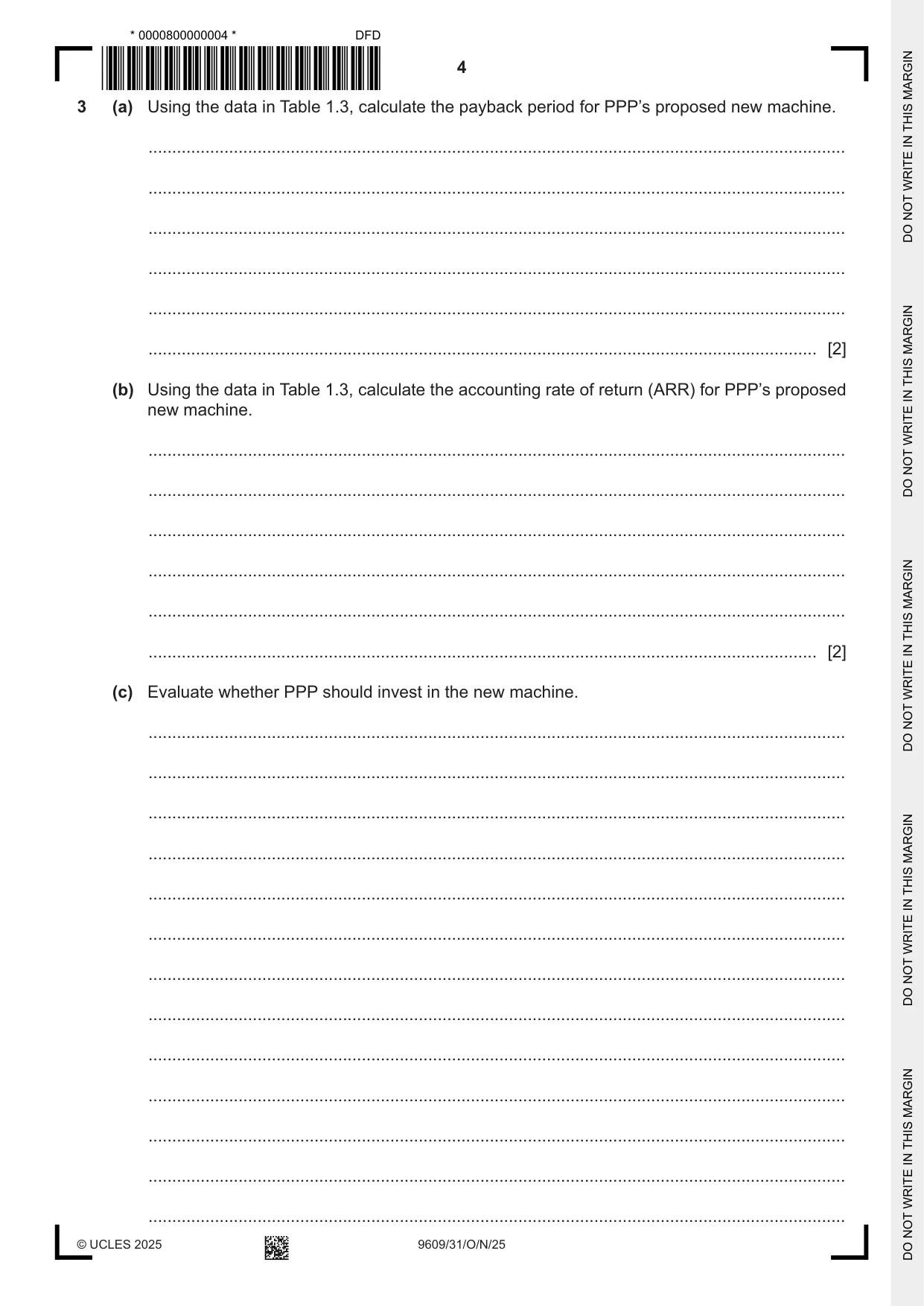 Cambridge A Level Business (for first examination in 2016) 9609 2025 Oct/Nov Paper 3 · Variant 1 question paper, page 4 of 12