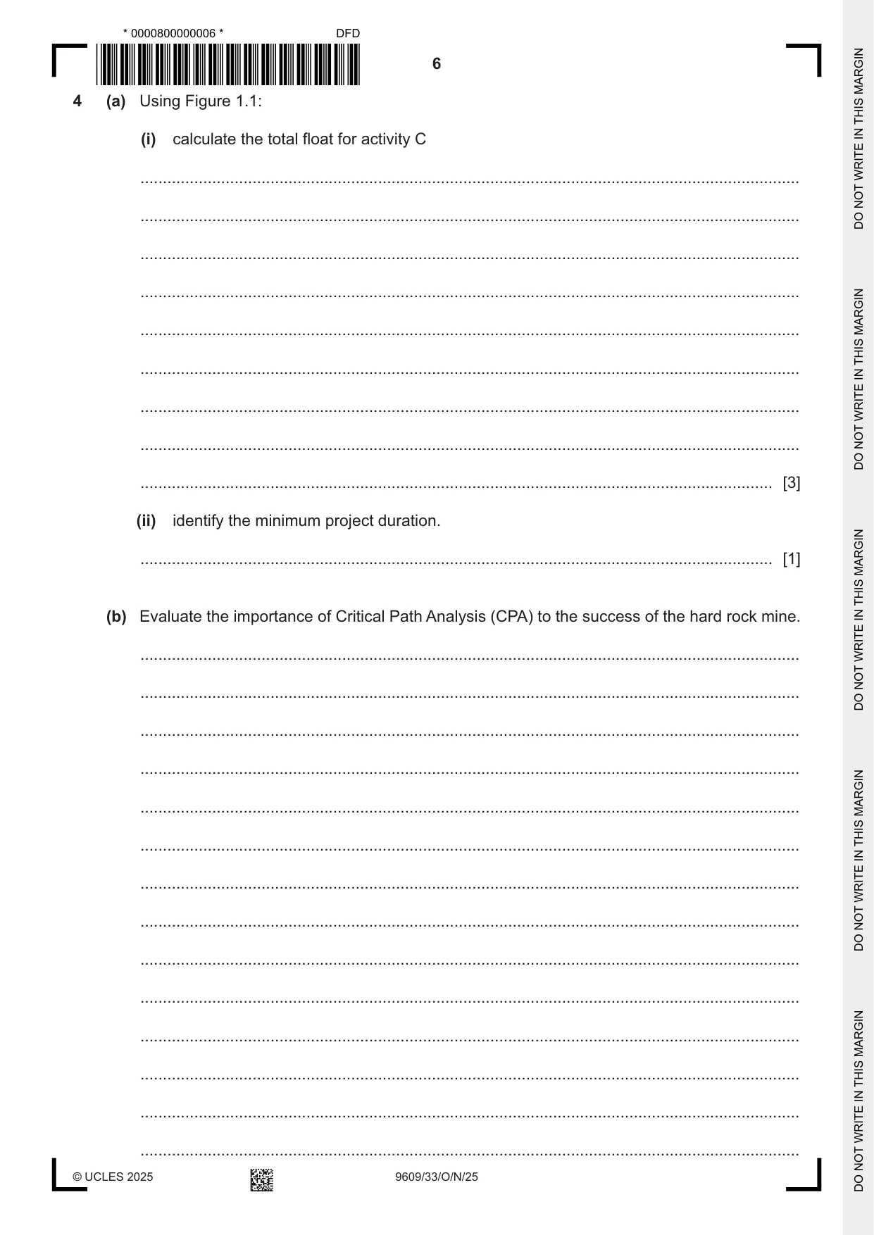 Cambridge A Level Business (for first examination in 2016) 9609 2025 Oct/Nov Paper 3 · Variant 3 question paper, page 6 of 12