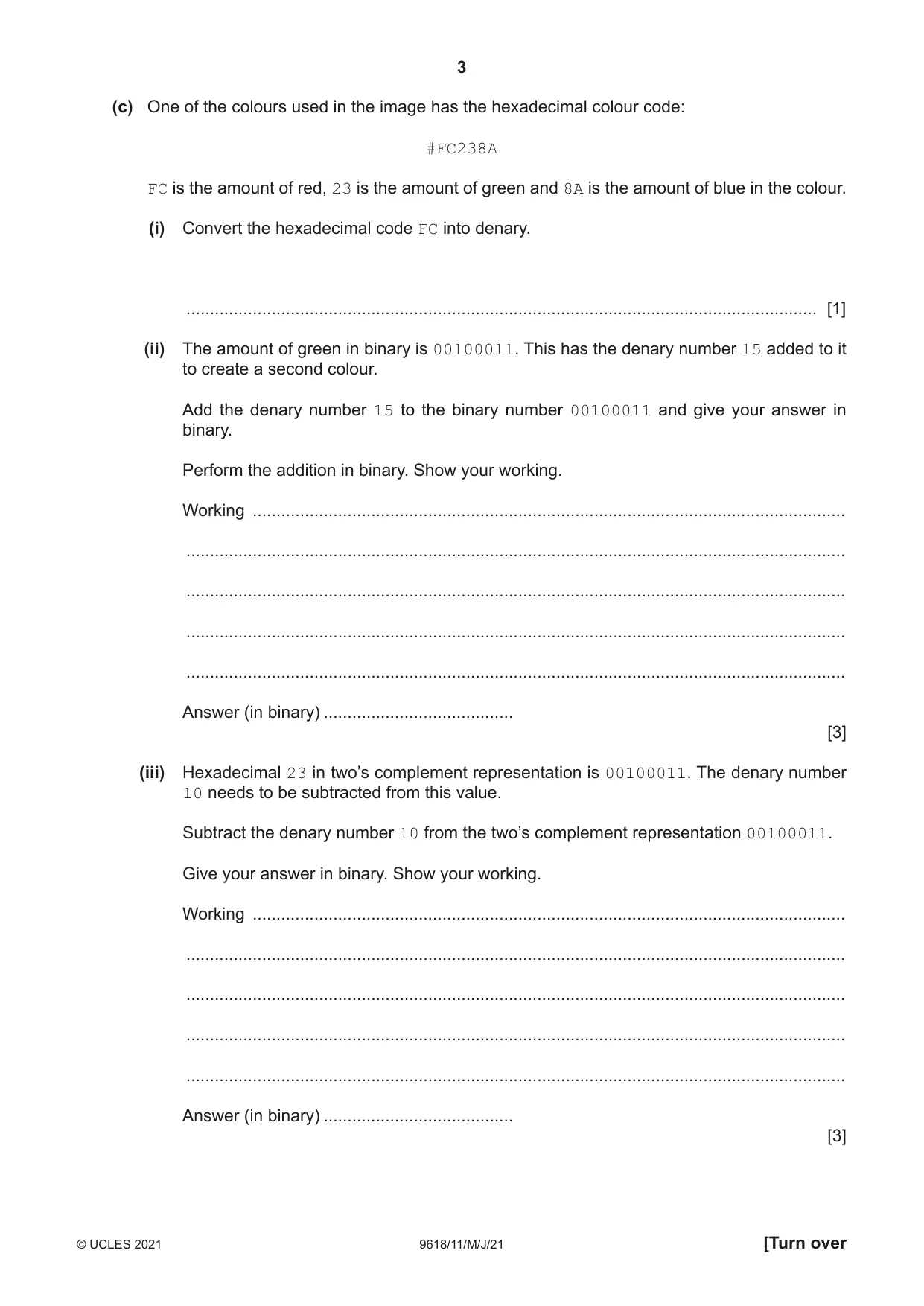Cambridge A Level Computer Science 9618 2021 May/June Paper 1 · Variant 1 question paper, page 3 of 16