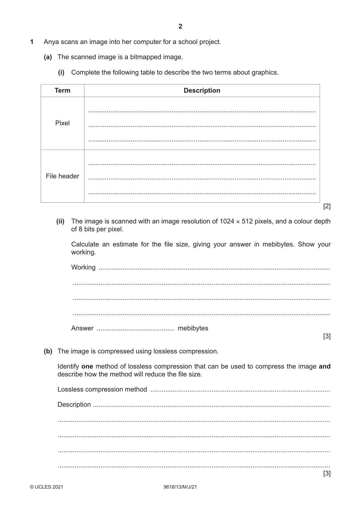 Cambridge A Level Computer Science 9618 2021 May/June Paper 1 · Variant 3 question paper, page 2 of 16