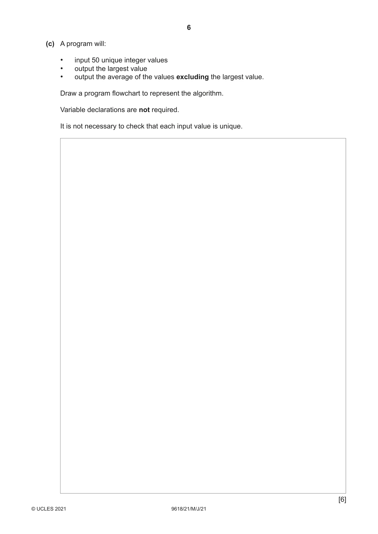 Cambridge A Level Computer Science 9618 2021 May/June Paper 2 · Variant 1 question paper, page 6 of 24