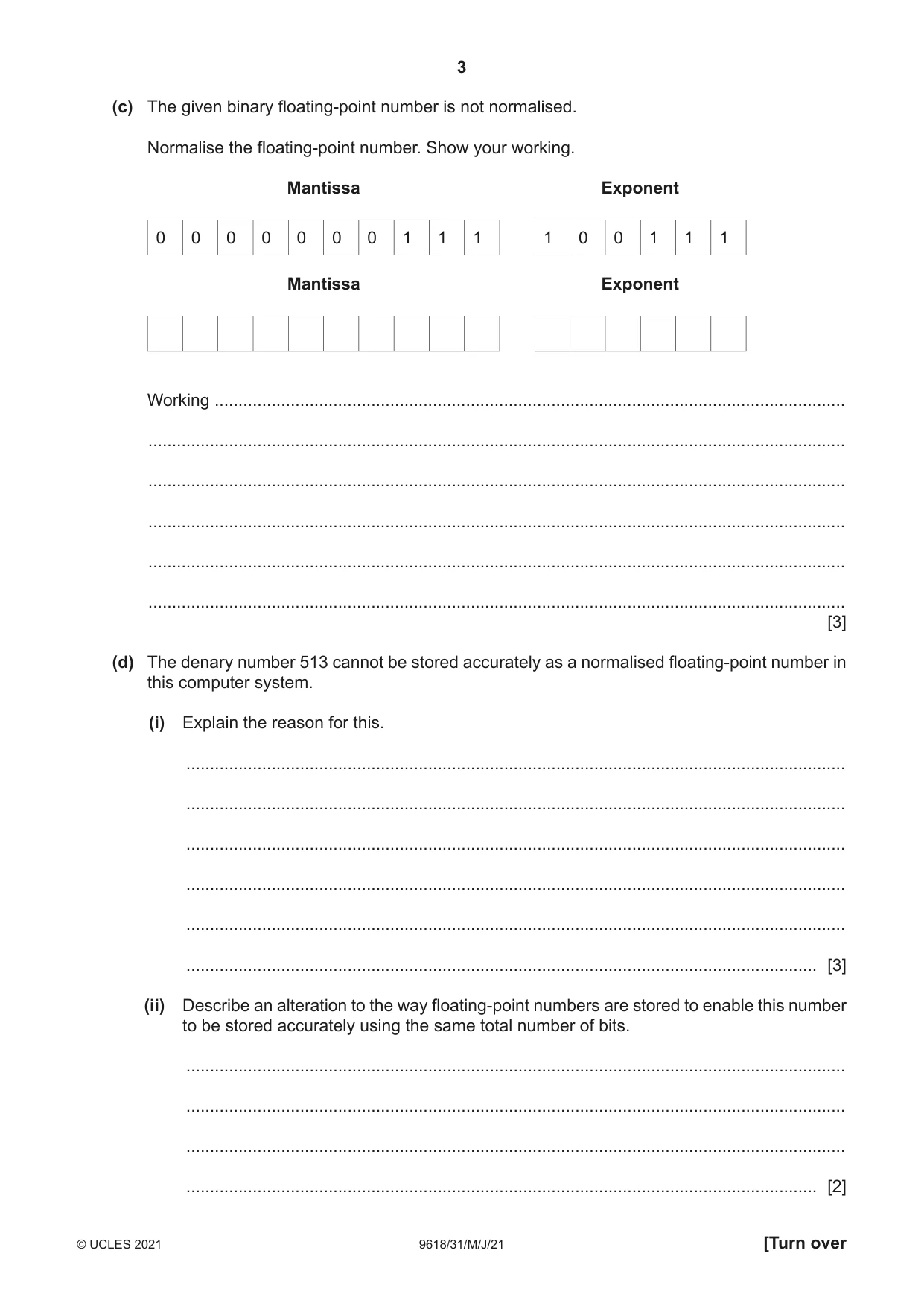 Cambridge A Level Computer Science 9618 2021 May/June Paper 3 · Variant 1 question paper, page 3 of 12