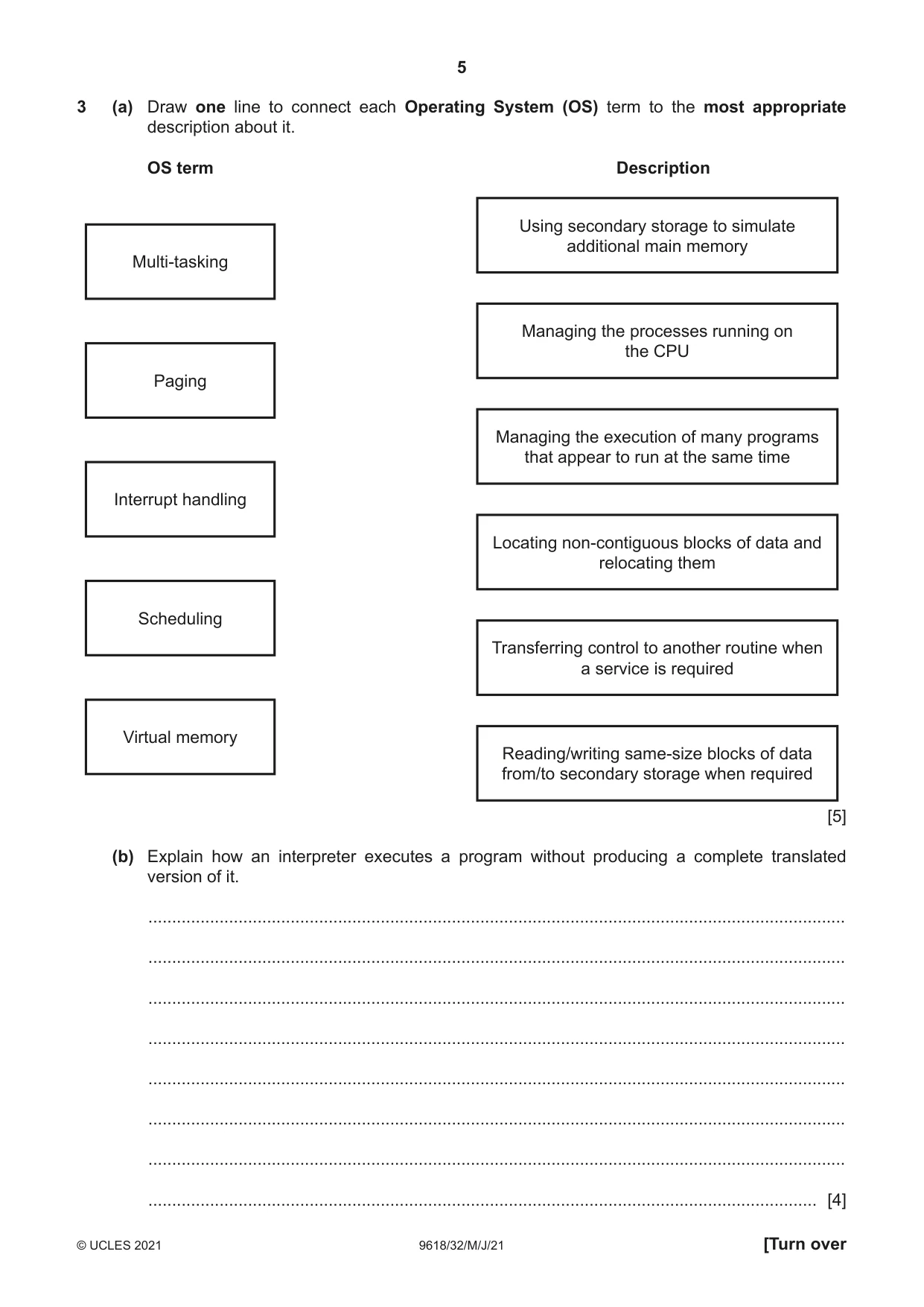Cambridge A Level Computer Science 9618 2021 May/June Paper 3 · Variant 2 question paper, page 5 of 12