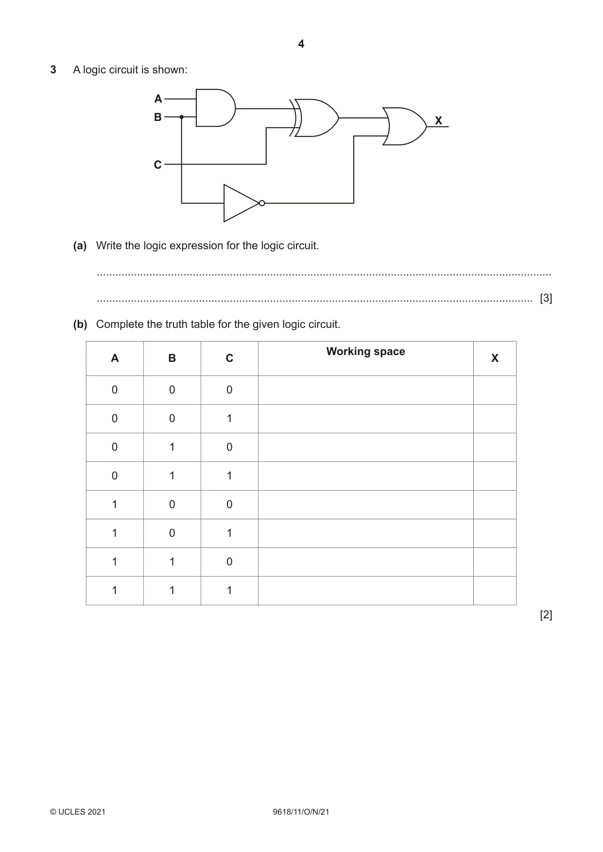 Cambridge A Level Computer Science 9618 2021 Oct/Nov Paper 1 · Variant 1 question paper, page 4 of 16