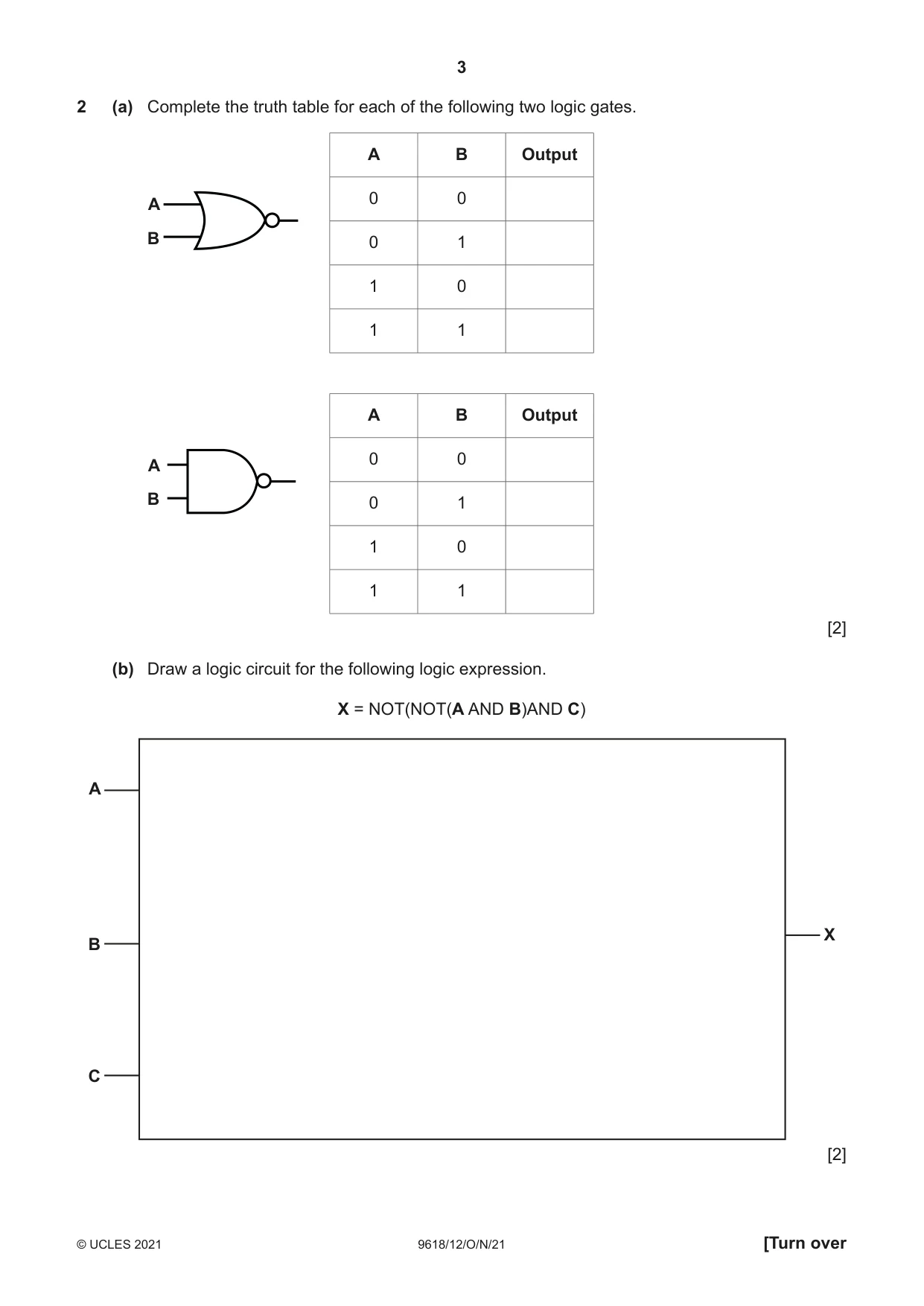 Cambridge A Level Computer Science 9618 2021 Oct/Nov Paper 1 · Variant 2 question paper, page 3 of 16