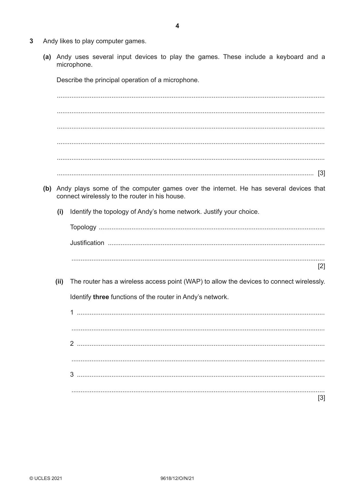 Cambridge A Level Computer Science 9618 2021 Oct/Nov Paper 1 · Variant 2 question paper, page 4 of 16