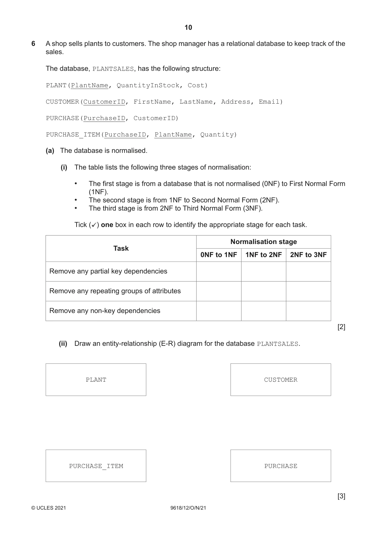 Cambridge A Level Computer Science 9618 2021 Oct/Nov Paper 1 · Variant 2 question paper, page 10 of 16