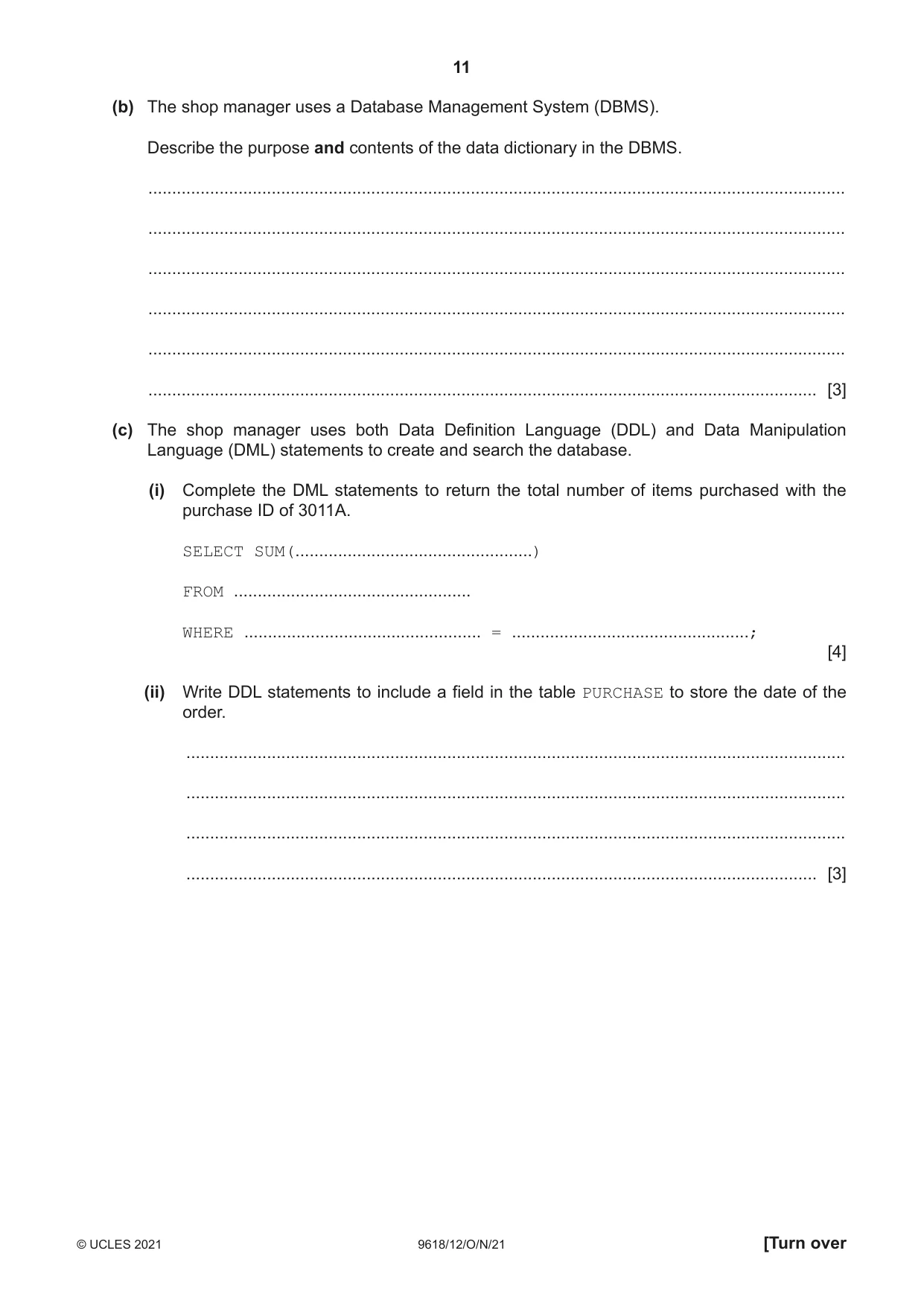 Cambridge A Level Computer Science 9618 2021 Oct/Nov Paper 1 · Variant 2 question paper, page 11 of 16