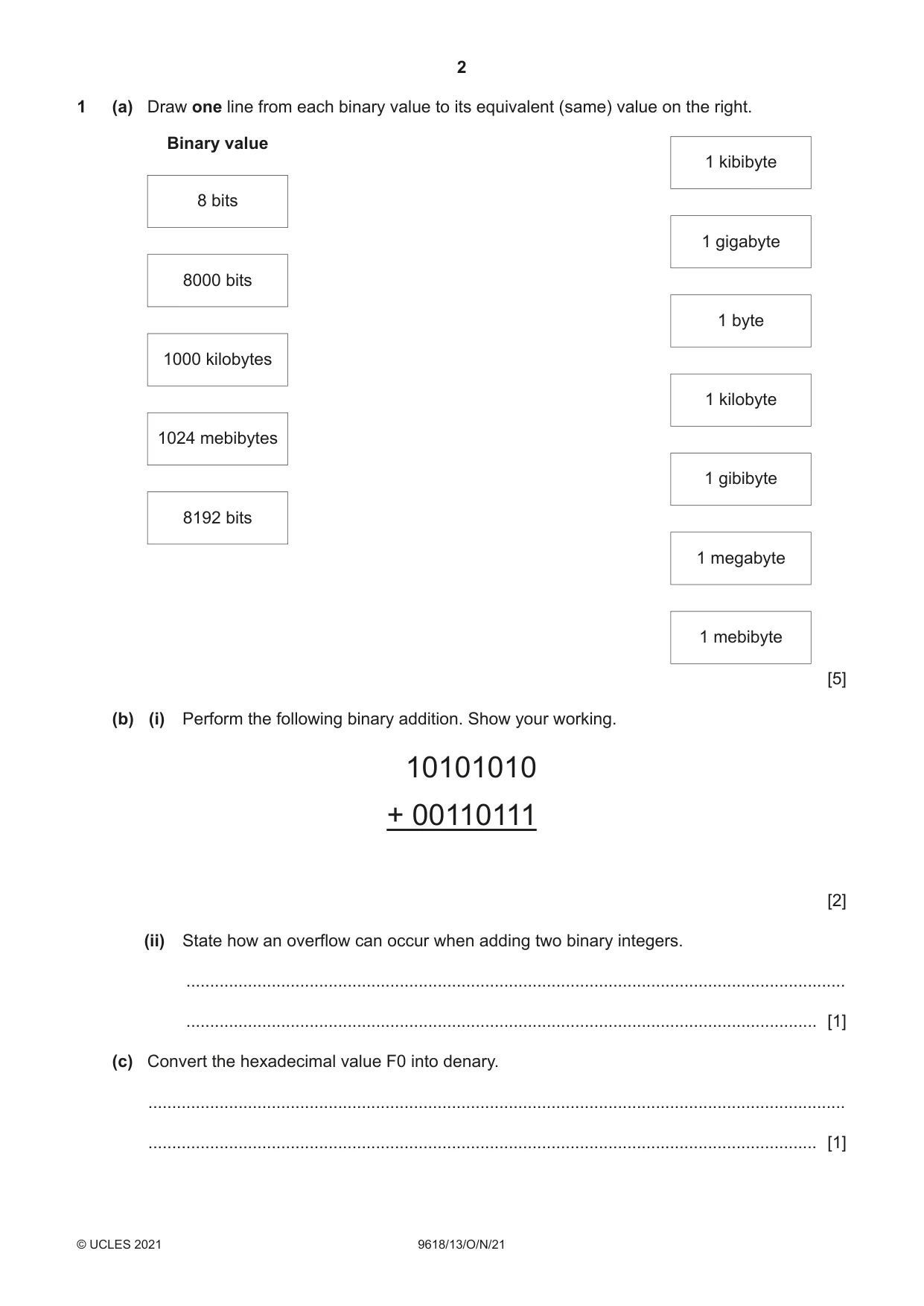 Cambridge A Level Computer Science 9618 2021 Oct/Nov Paper 1 · Variant 3 question paper, page 2 of 16
