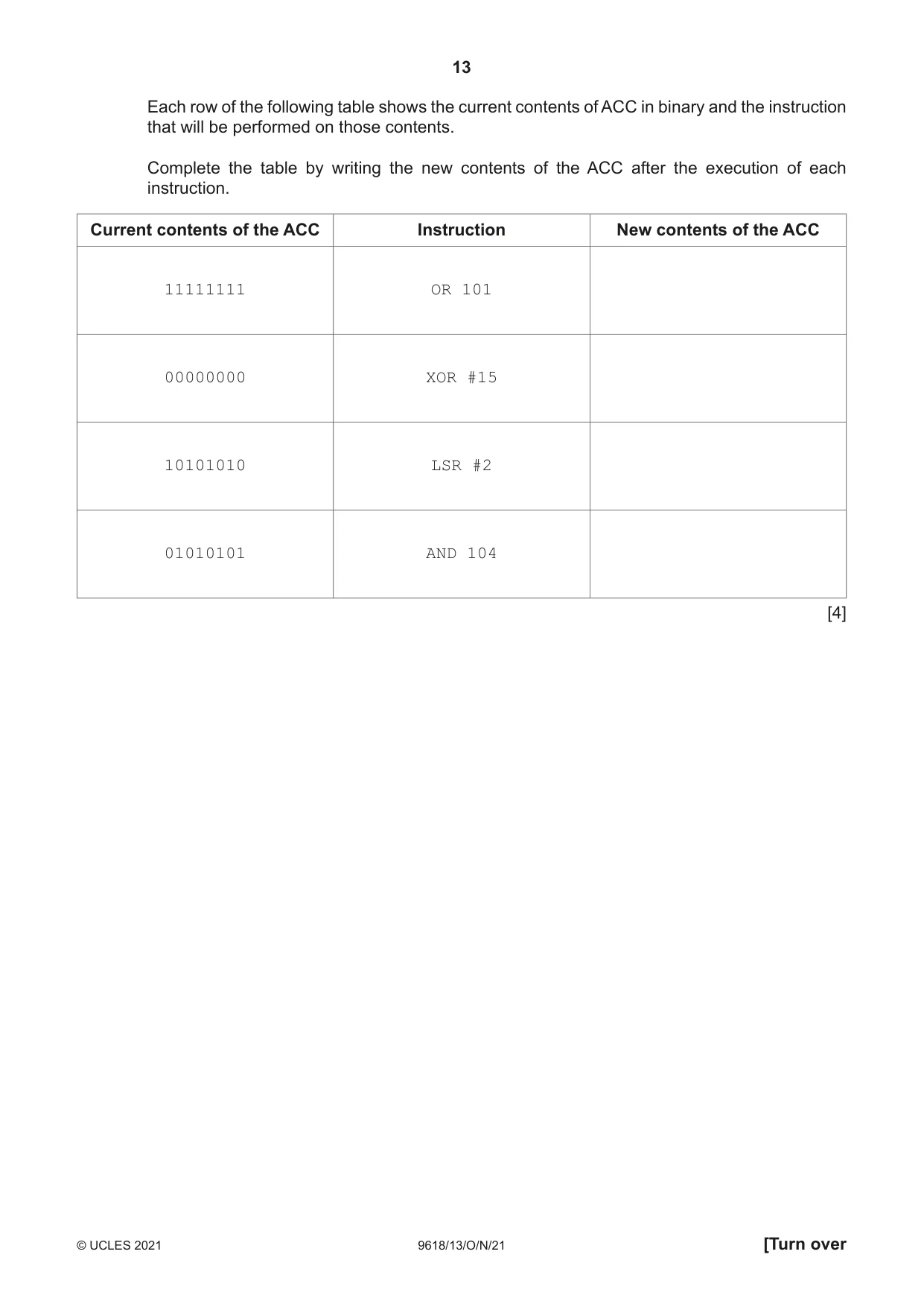 Cambridge A Level Computer Science 9618 2021 Oct/Nov Paper 1 · Variant 3 question paper, page 13 of 16
