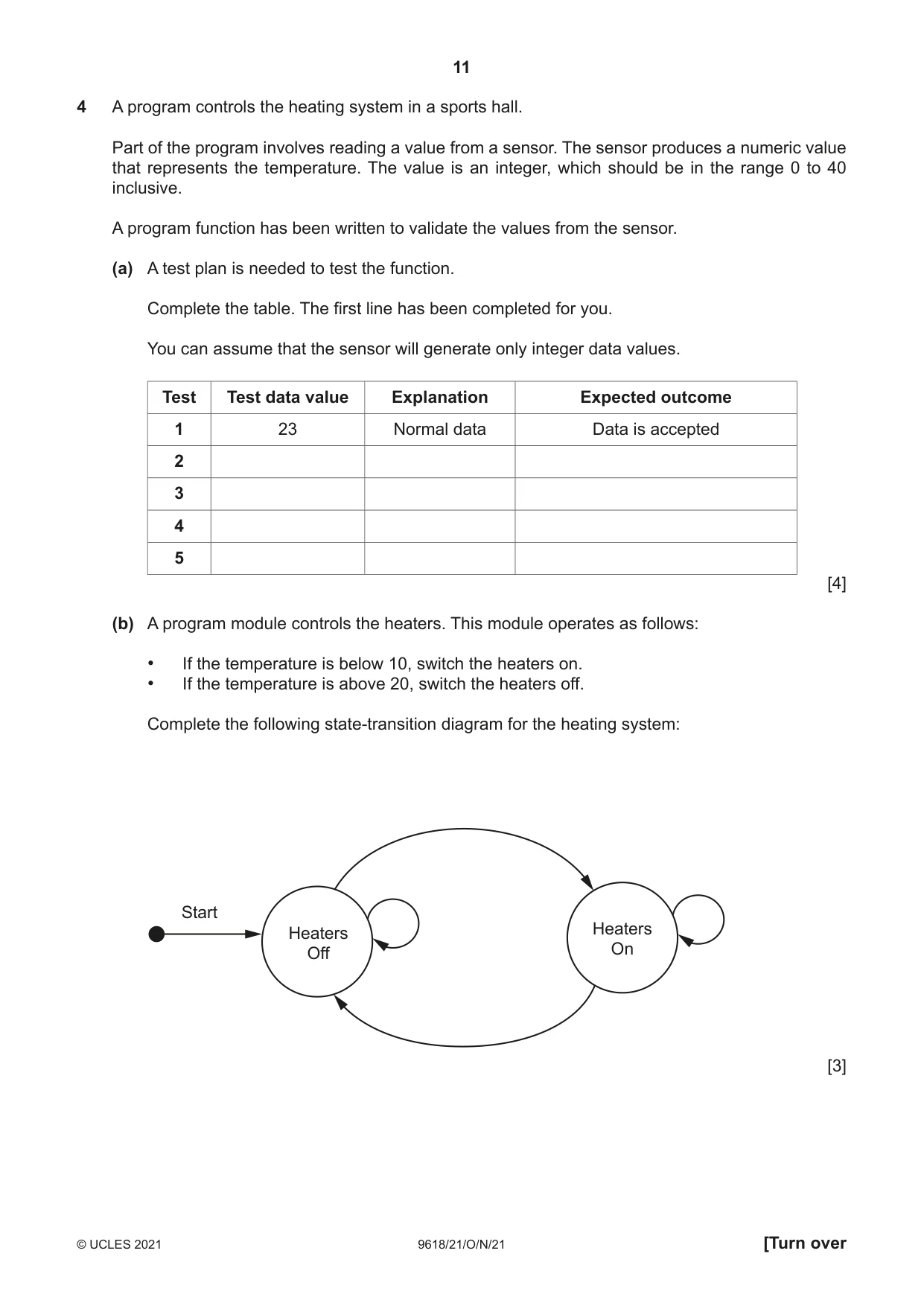 Cambridge A Level Computer Science 9618 2021 Oct/Nov Paper 2 · Variant 1 question paper, page 11 of 20