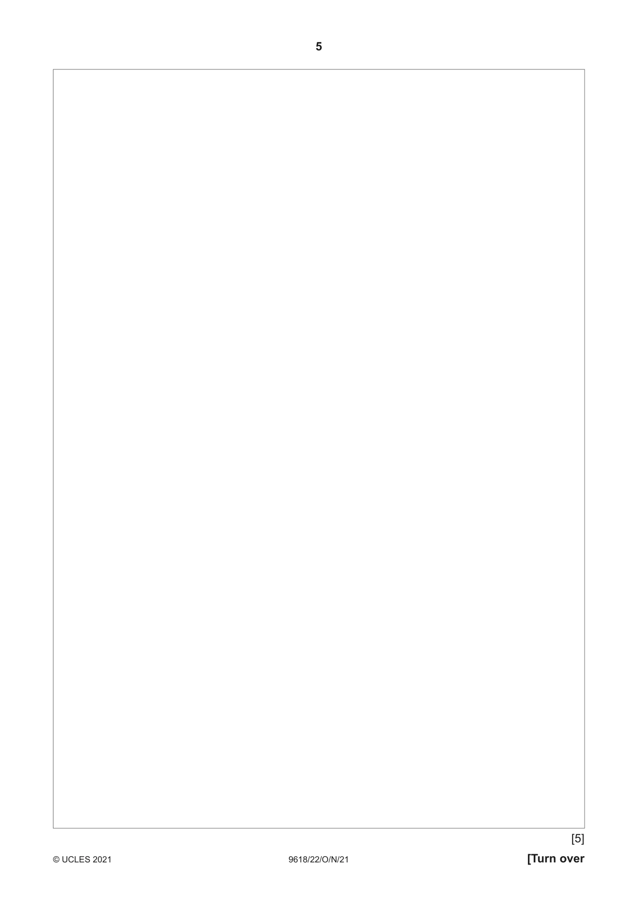 Cambridge A Level Computer Science 9618 2021 Oct/Nov Paper 2 · Variant 2 question paper, page 5 of 20