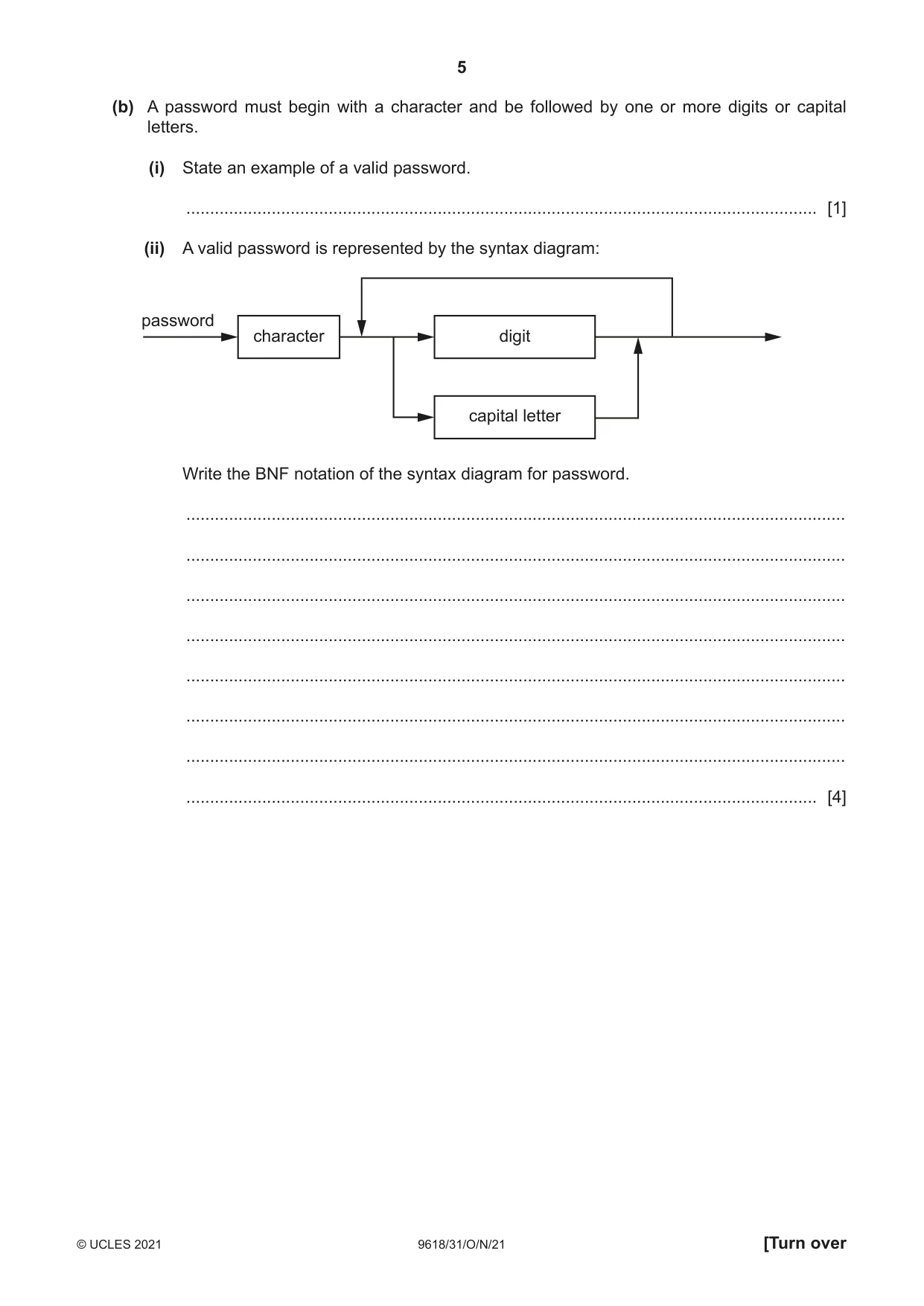Cambridge A Level Computer Science 9618 2021 Oct/Nov Paper 3 · Variant 1 question paper, page 5 of 16