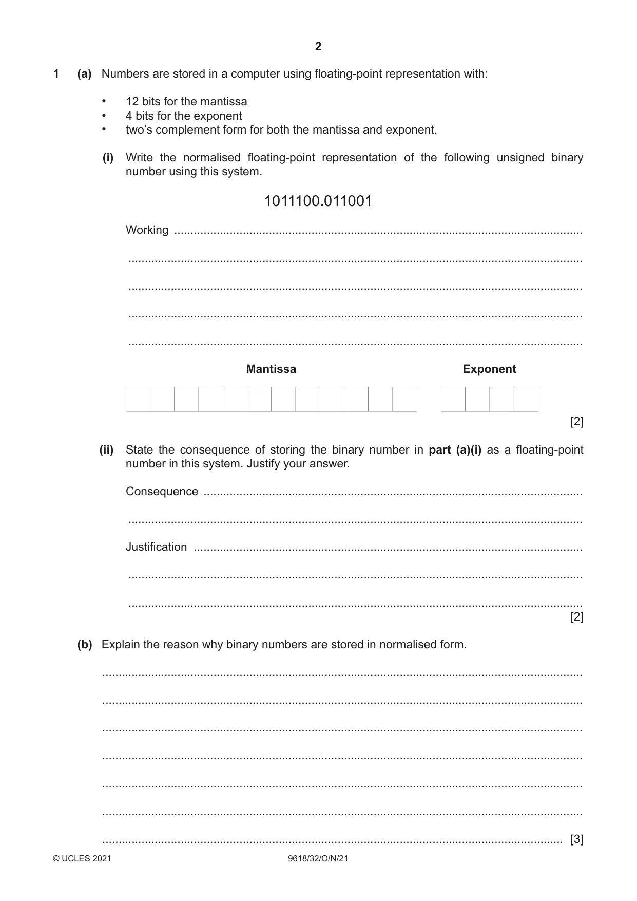 Cambridge A Level Computer Science 9618 2021 Oct/Nov Paper 3 · Variant 2 question paper, page 2 of 16