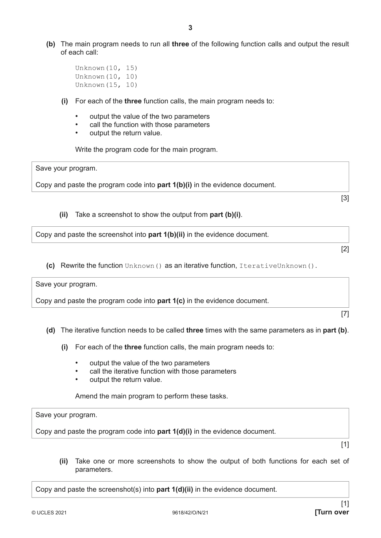 Cambridge A Level Computer Science 9618 2021 Oct/Nov Paper 4 · Variant 2 question paper, page 3 of 12