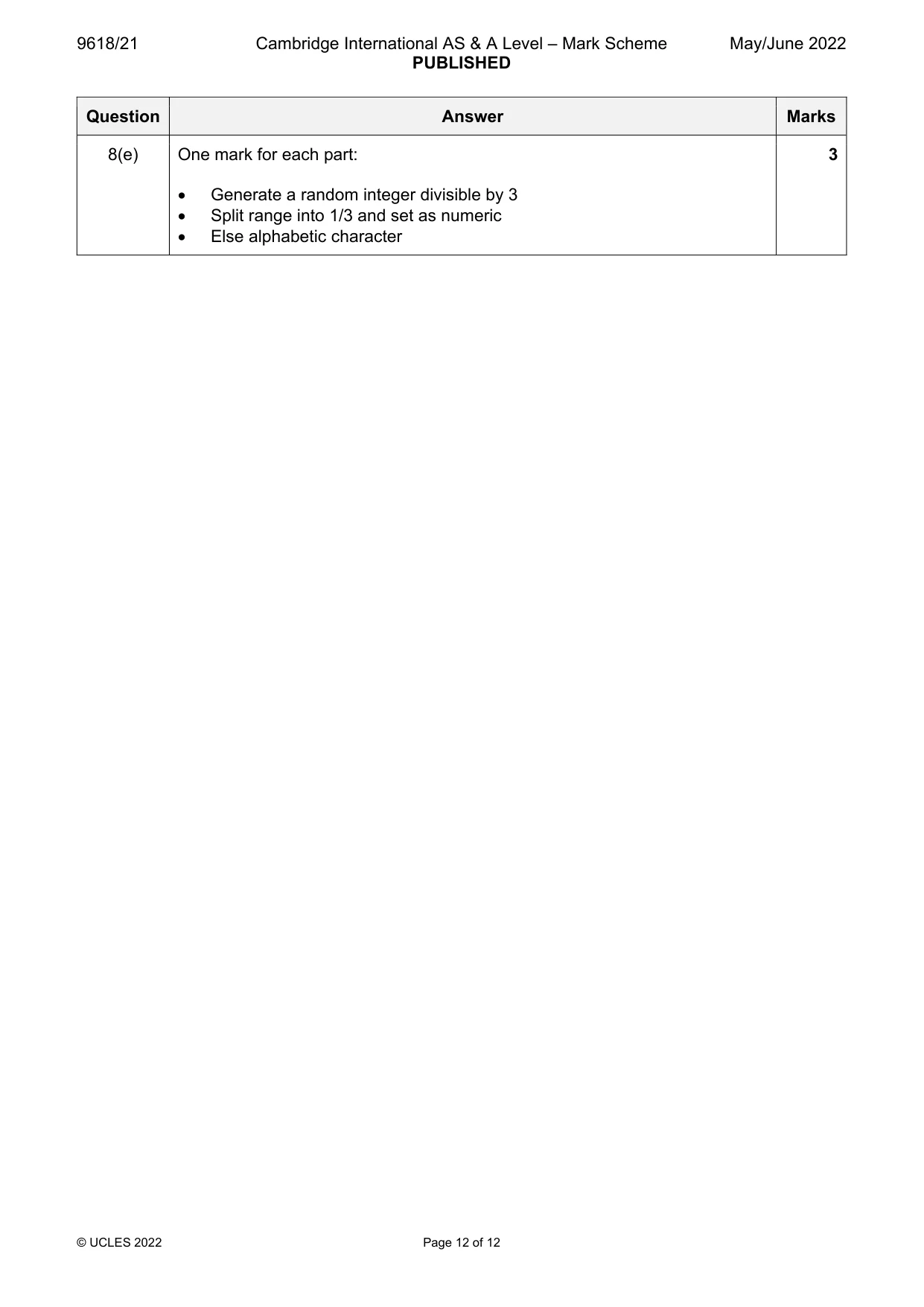 Mark scheme, page 12 of 12
