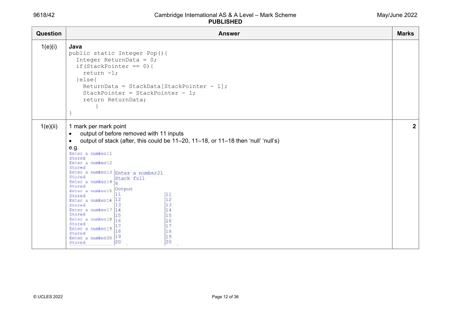 Mark scheme, page 12 of 36