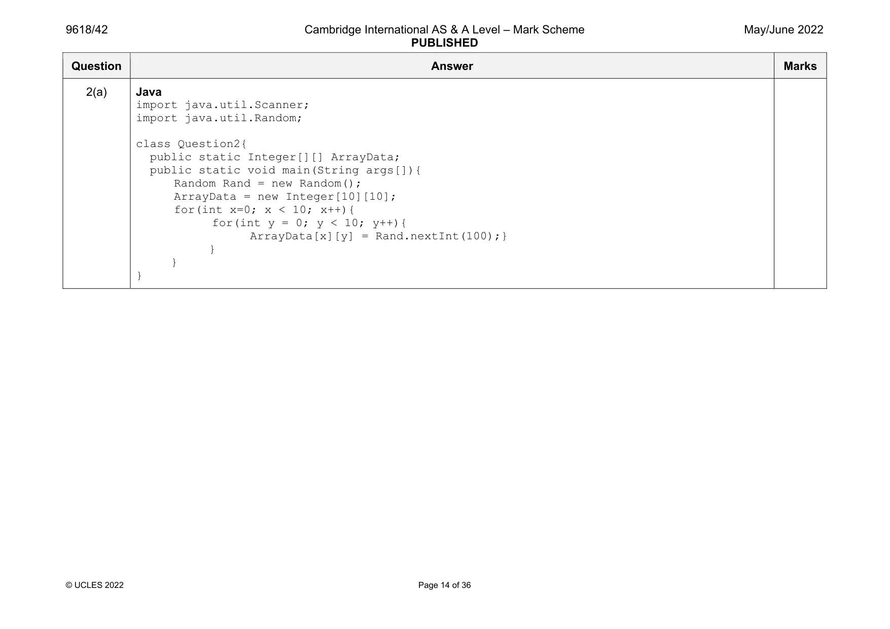 Mark scheme, page 14 of 36