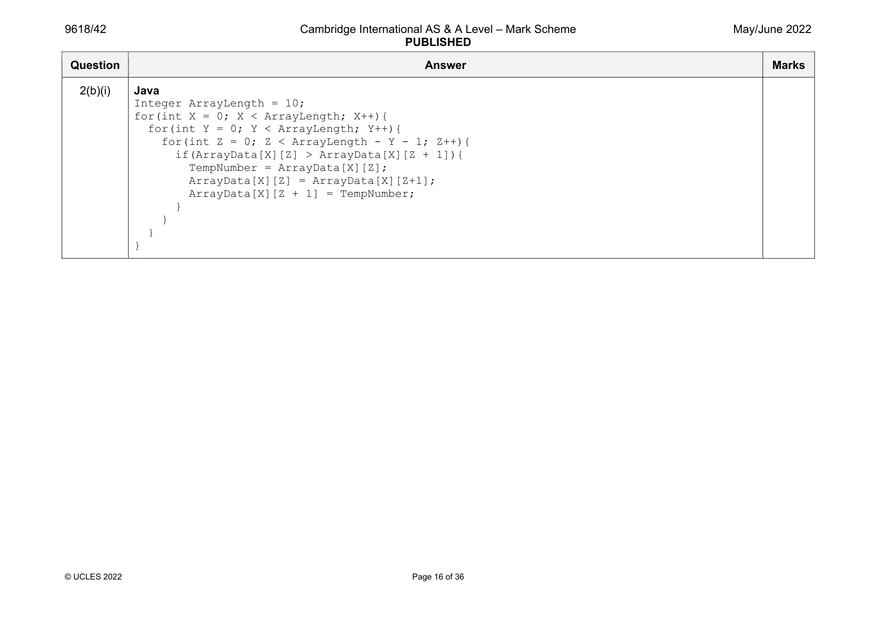 Mark scheme, page 16 of 36
