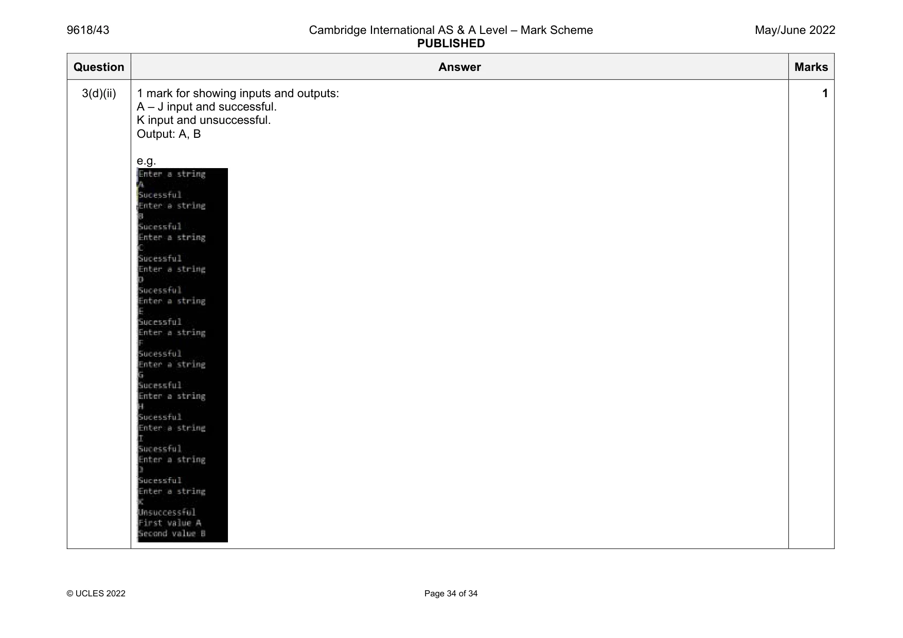 Mark scheme, page 34 of 34