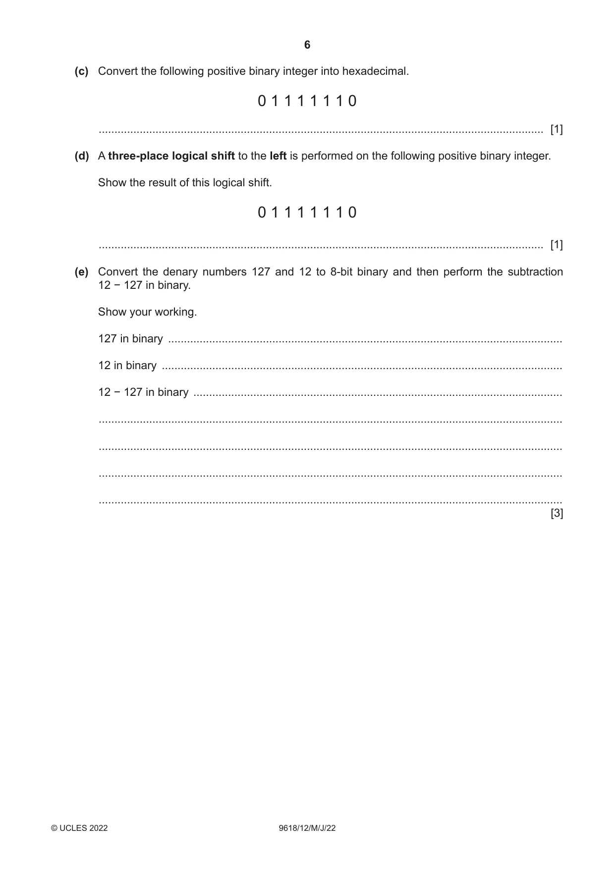 Cambridge A Level Computer Science 9618 2022 May/June Paper 1 · Variant 2 question paper, page 6 of 16