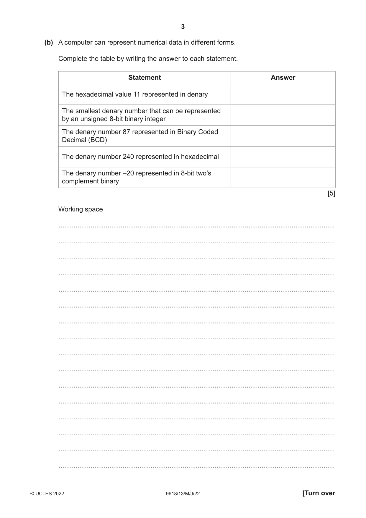Cambridge A Level Computer Science 9618 2022 May/June Paper 1 · Variant 3 question paper, page 3 of 16