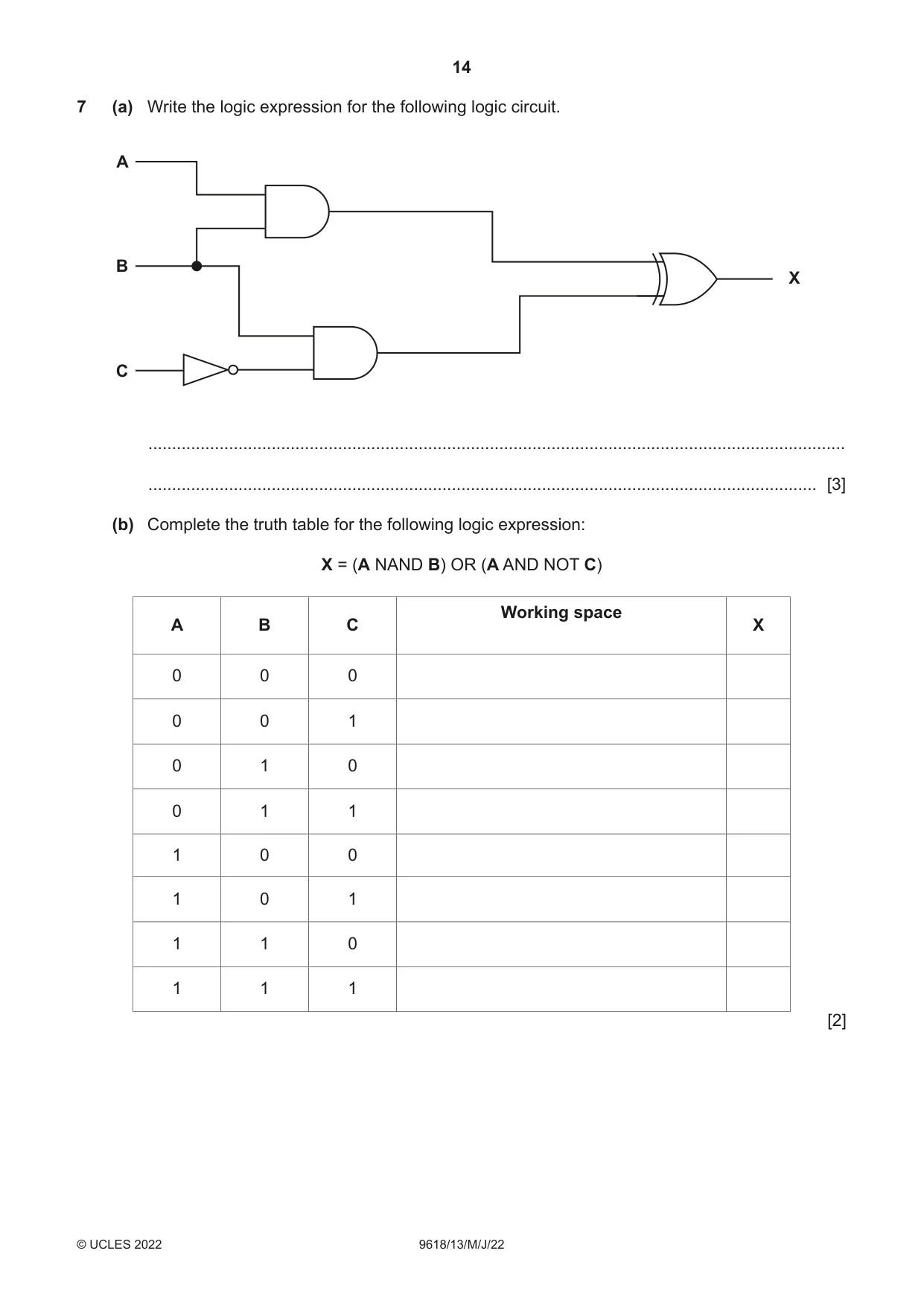 Cambridge A Level Computer Science 9618 2022 May/June Paper 1 · Variant 3 question paper, page 14 of 16
