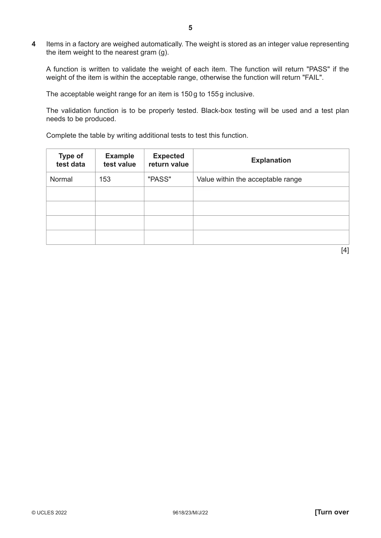 Cambridge A Level Computer Science 9618 2022 May/June Paper 2 · Variant 3 question paper, page 5 of 20