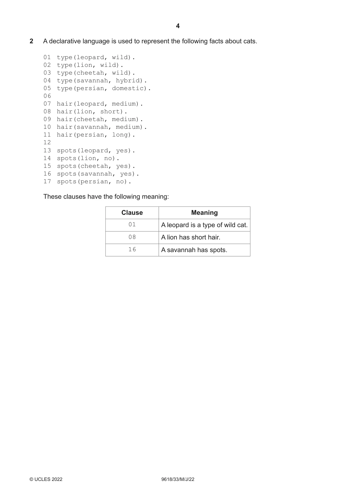 Cambridge A Level Computer Science 9618 2022 May/June Paper 3 · Variant 3 question paper, page 4 of 16