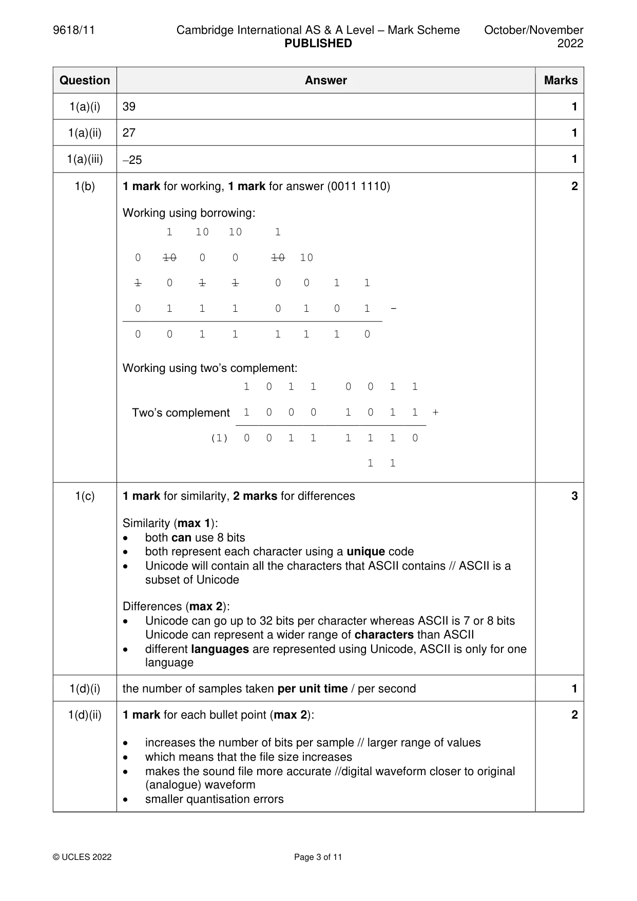 Mark scheme, page 3 of 11