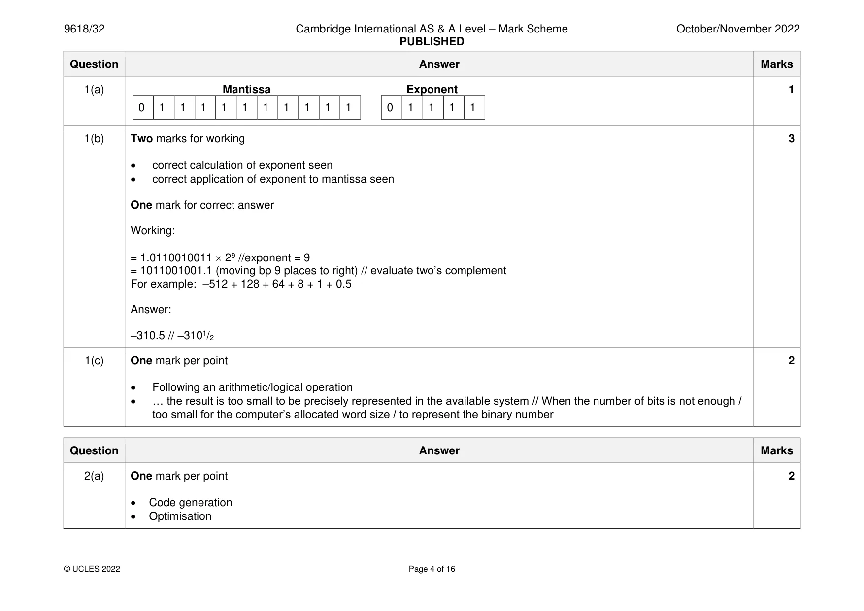 Mark scheme, page 4 of 16