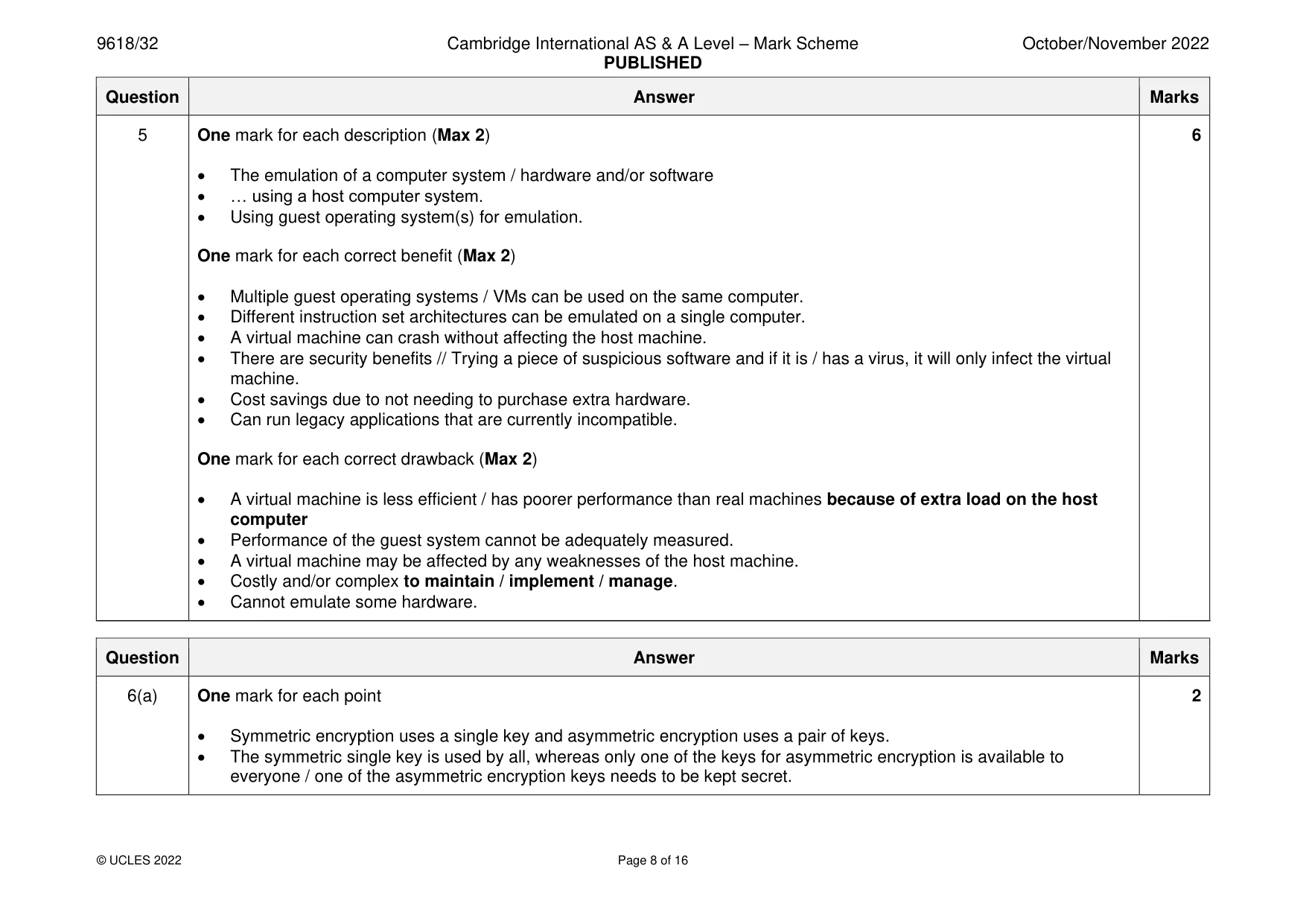 Mark scheme, page 8 of 16
