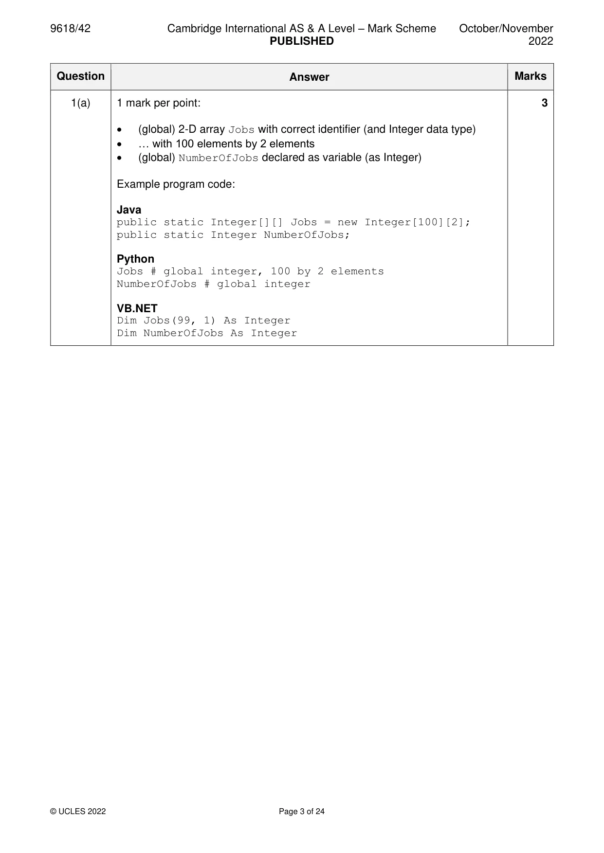 Mark scheme, page 3 of 24