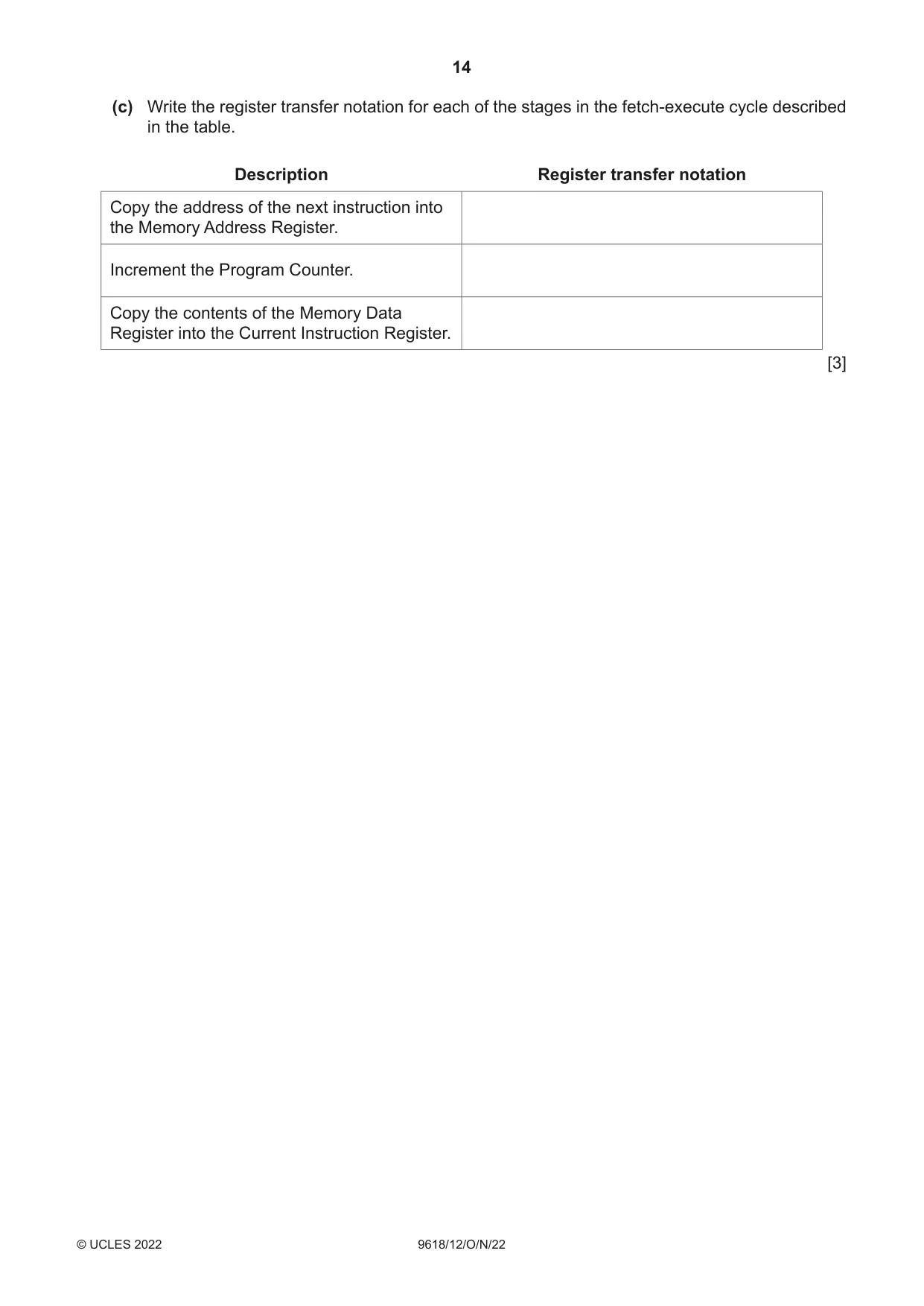 Cambridge A Level Computer Science 9618 2022 Oct/Nov Paper 1 · Variant 2 question paper, page 14 of 20