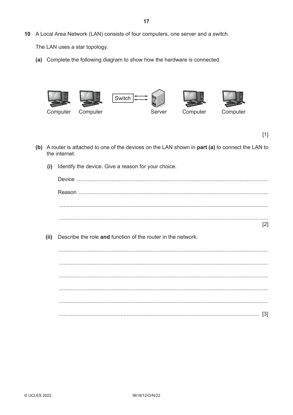 Cambridge A Level Computer Science 9618 2022 Oct/Nov Paper 1 · Variant 2 question paper, page 17 of 20