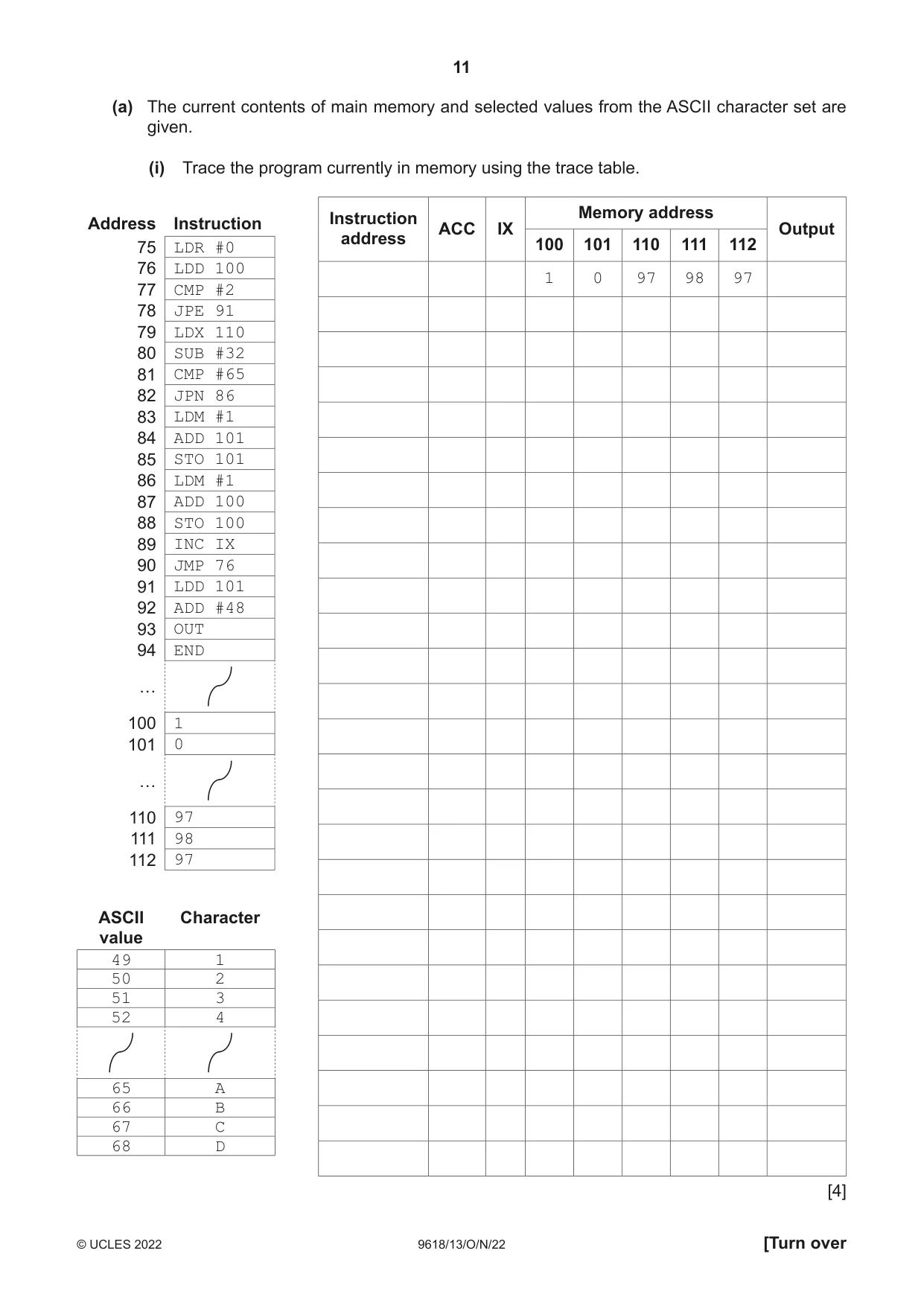 Cambridge A Level Computer Science 9618 2022 Oct/Nov Paper 1 · Variant 3 question paper, page 11 of 20