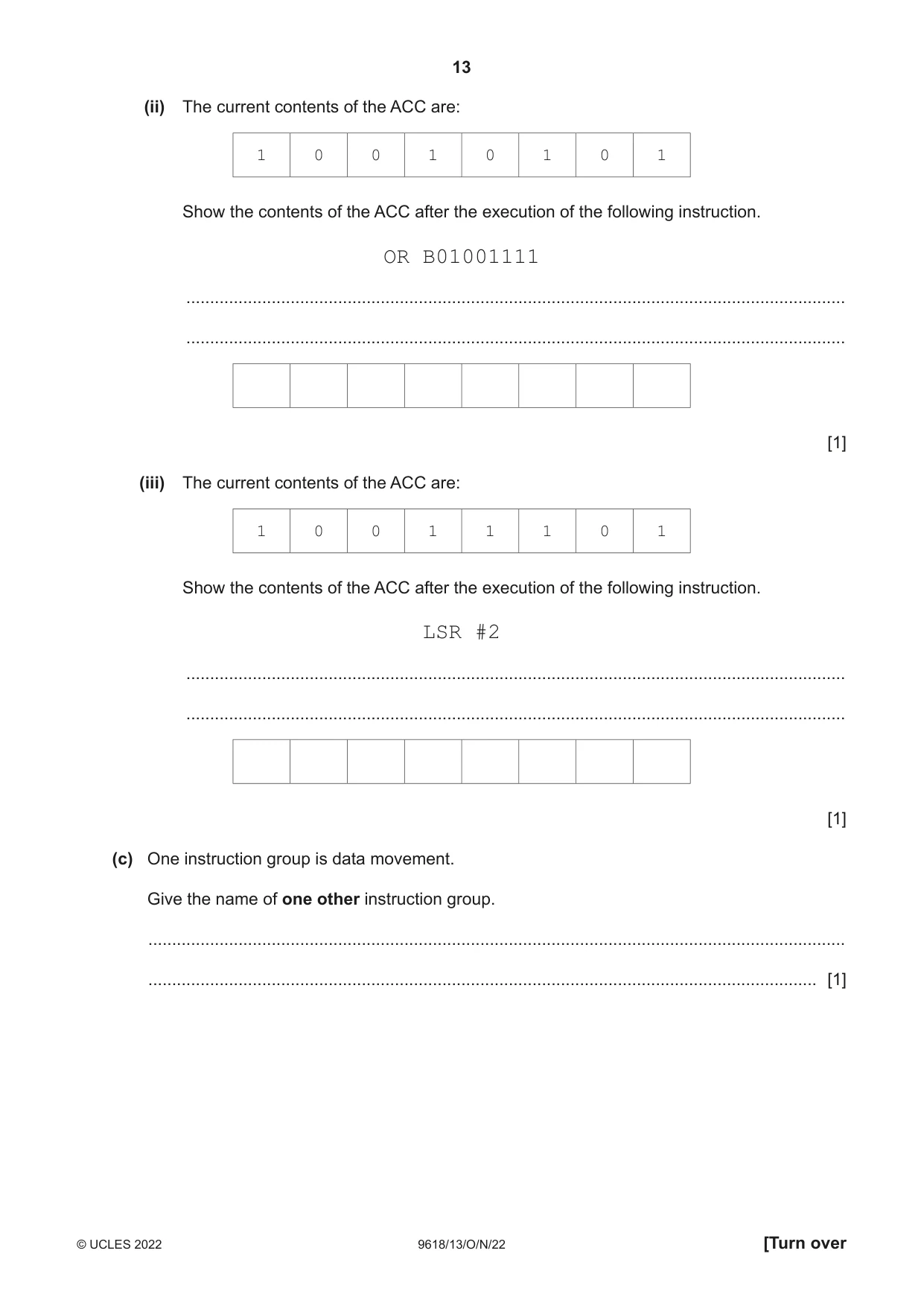 Cambridge A Level Computer Science 9618 2022 Oct/Nov Paper 1 · Variant 3 question paper, page 13 of 20