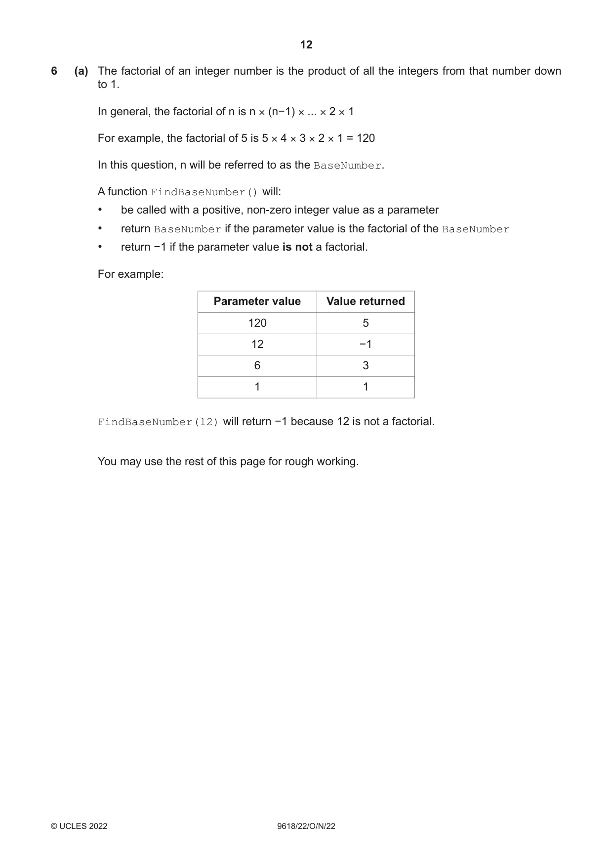 Cambridge A Level Computer Science 9618 2022 Oct/Nov Paper 2 · Variant 2 question paper, page 12 of 20