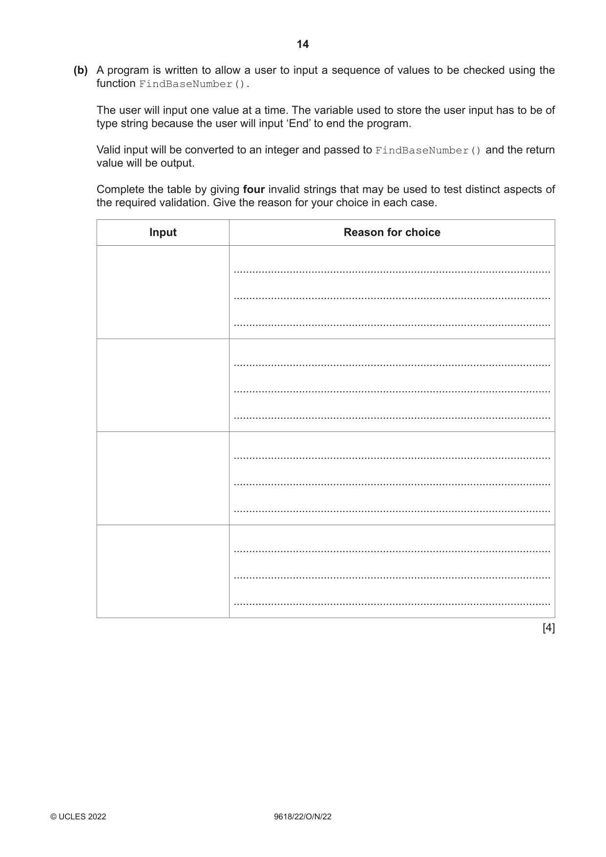 Cambridge A Level Computer Science 9618 2022 Oct/Nov Paper 2 · Variant 2 question paper, page 14 of 20